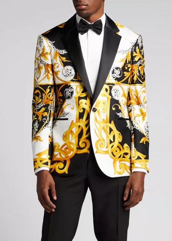Versace Versace Baroque print wide men's suit Size US L / EU 52-54 / 3 - 1 Thumbnail