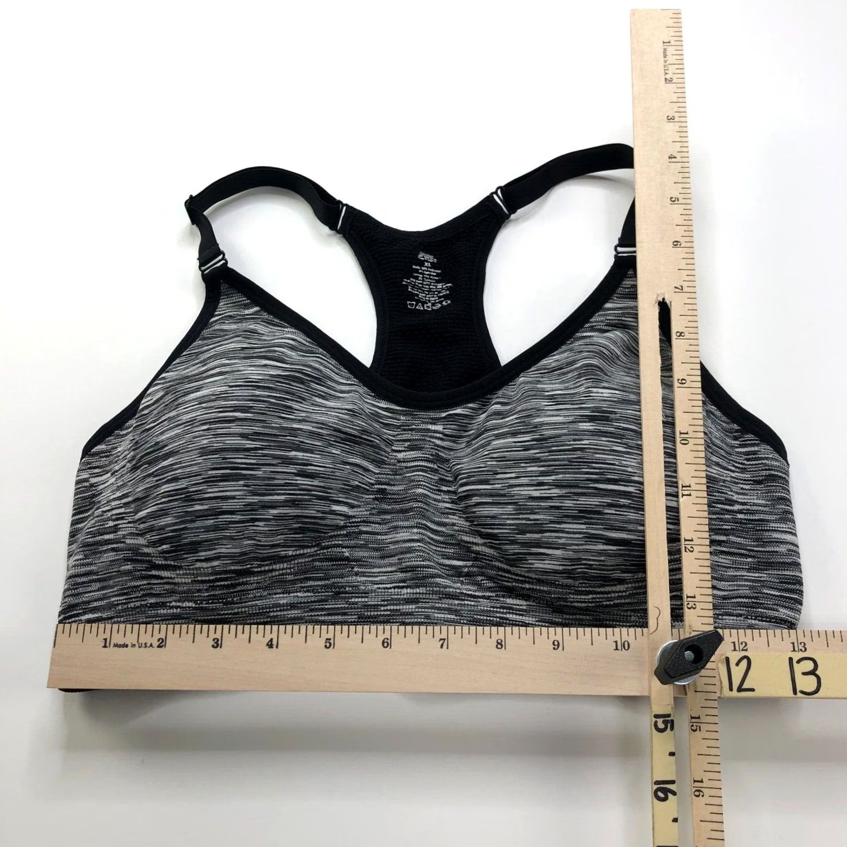 New Balance New Balance Sports Bra Womens XL Black?Gray Size ONE SIZE - 3 Thumbnail