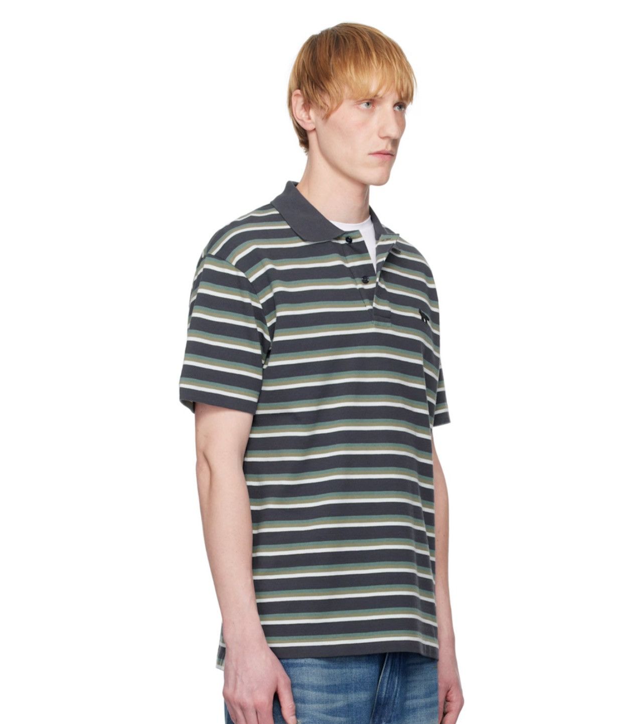 Maison Kitsune Maison Kitsune Fox Patch Tri Color Stripes Polo $245 CAD Size US S / EU 44-46 / 1 - 5 Thumbnail