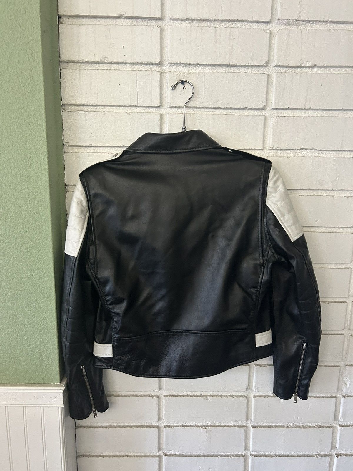 Celine Celine FW19 Two Tone Padded Biker Leather Jacket (sz50) Size US M / EU 48-50 / 2 - 2 Thumbnail