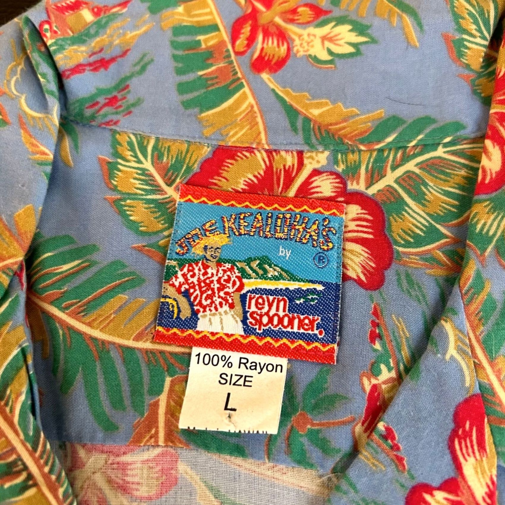 Reyn Spooner Reyn Spooner Joe Kealoha's Hawaiian Shirt Button Up Floral Blue Red Mens Large Size US L / EU 52-54 / 3 - 3 Thumbnail