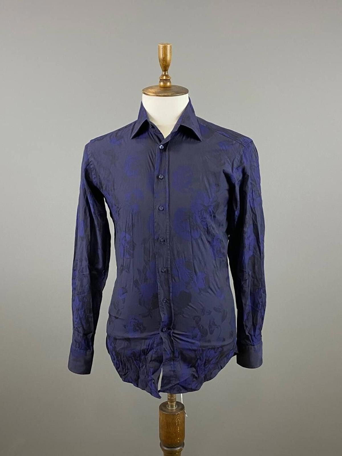 Etro Etro Milano Blue Floral Print Button Down Shirt Size 39 Size US M / EU 48-50 / 2 - 1 Thumbnail