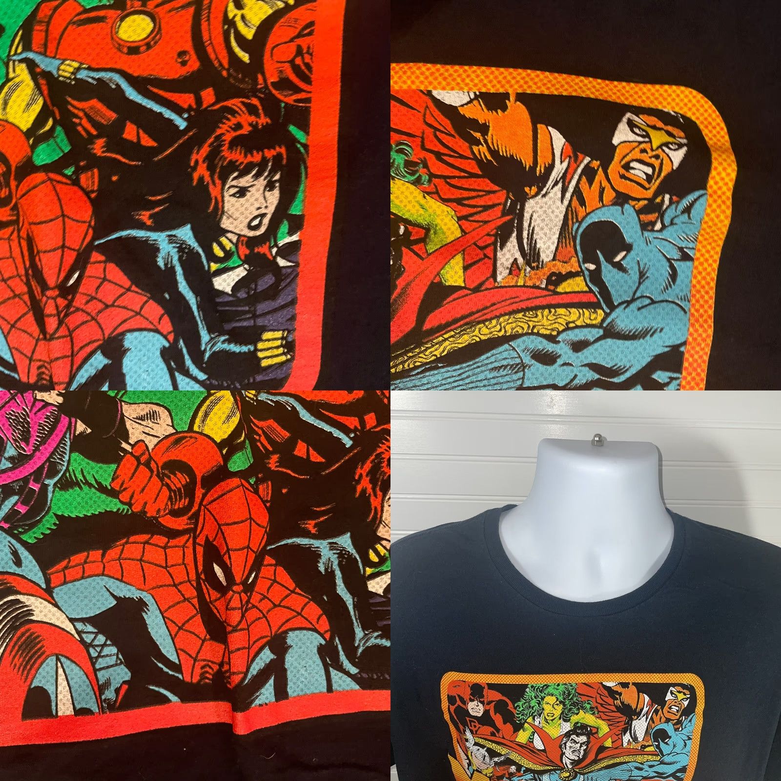 Vintage VINTAGE Marvel Group Graphic Shirt Men 2XL Black Crew Neck Short Sleeve Cotton RN#86947 Size US XXL / EU 58 / 5 - 11 Thumbnail