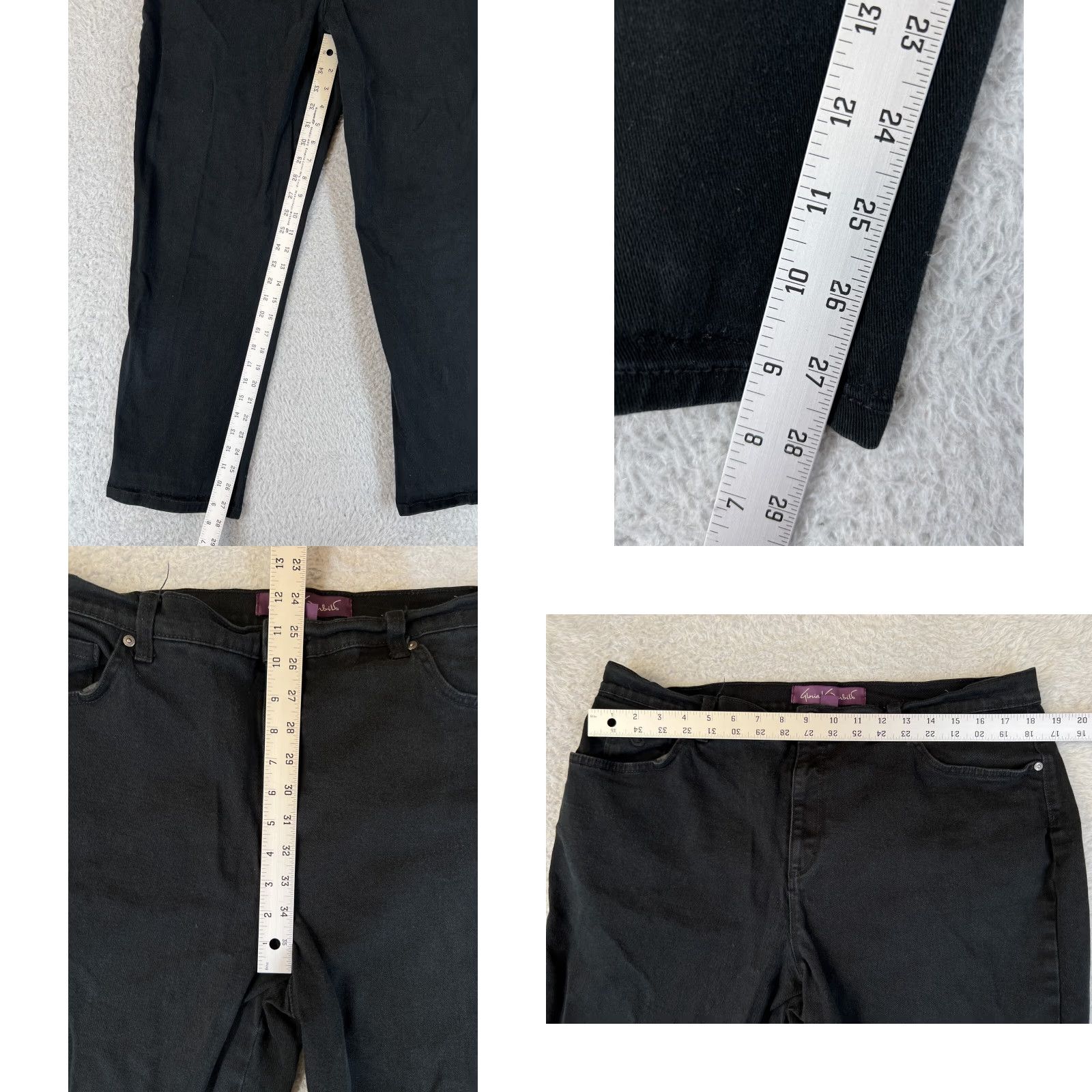 Gloria Vanderbilt Gloria Vanderbilt Jeans Women 18 Black Straight Leg 28L 35W Cotton Blend 5-Pocket Zipper Button Logo Denim Modern Calf Length Mens? Wait. Size 40" / US 18 - 8 Thumbnail