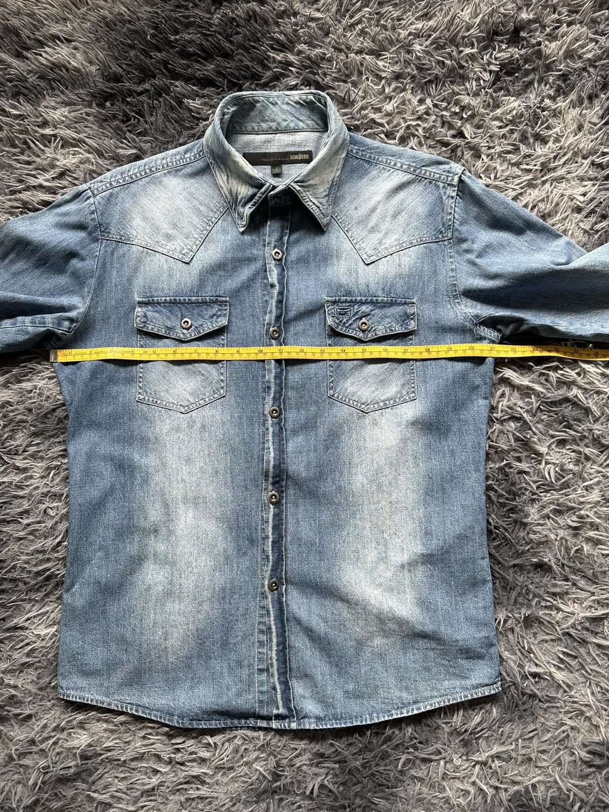 Schlussel 00's Schlussel j-rock stonewash denim shirt Size US M / EU 48-50 / 2 - 11 Thumbnail