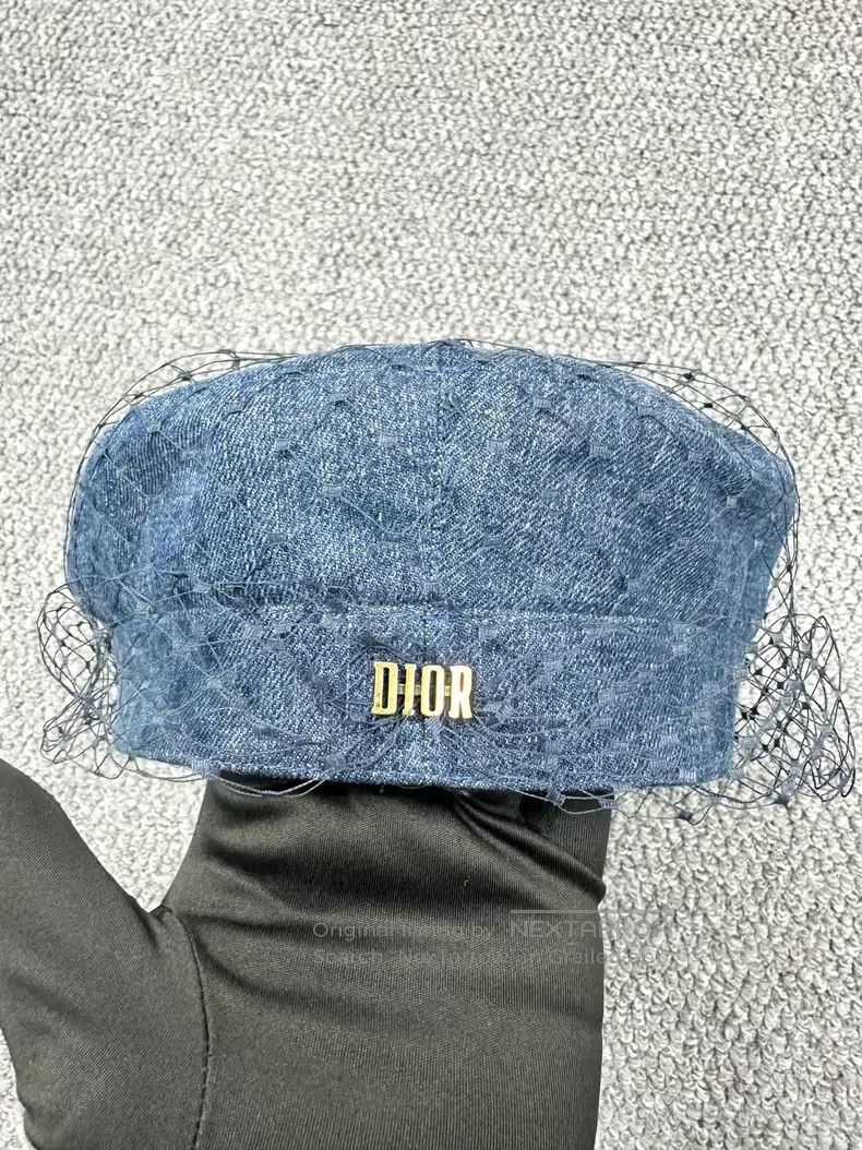 Dior Dior Size 57 Blue denim mesh beret Size ONE SIZE - 2 Thumbnail