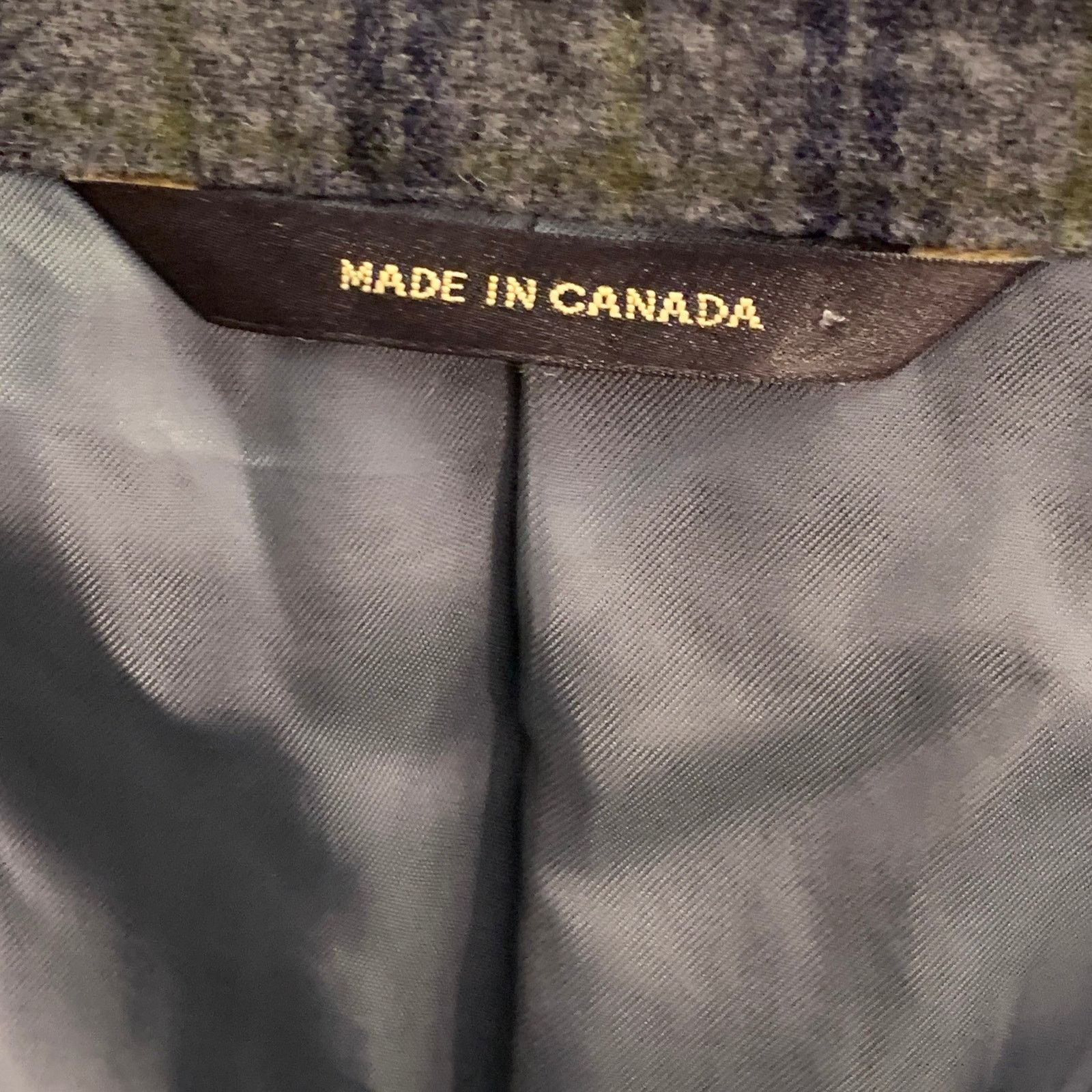Paul Stuart Size 41 Grey Navy Green Plaid Wool Notch Lapel Sport Coat Size 40R - 9 Thumbnail