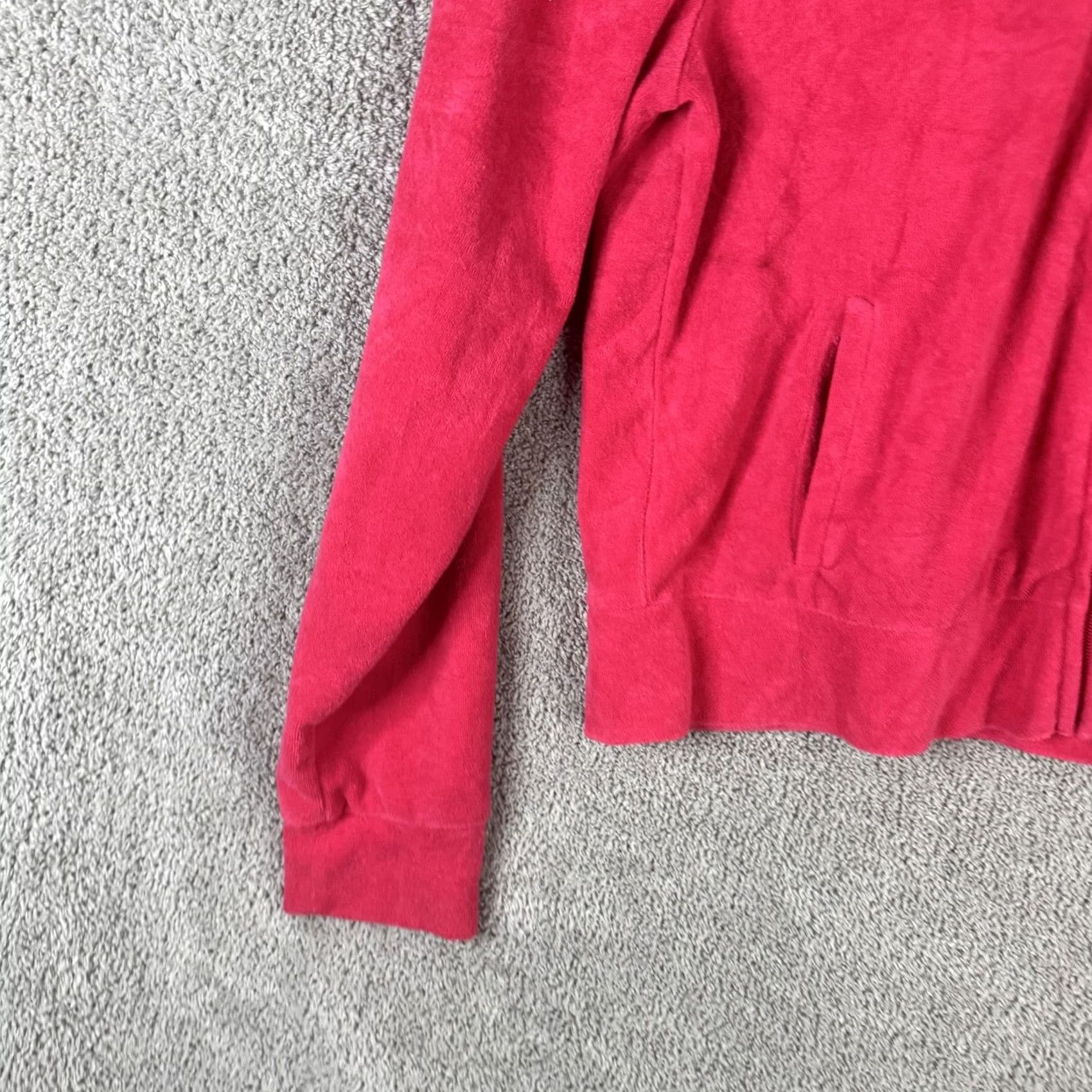 Juicy Couture Juicy Couture Track Jacket Womens L Pink Velour Full Zip Pockets Collared Size L / US 10 / IT 46 - 2 Thumbnail