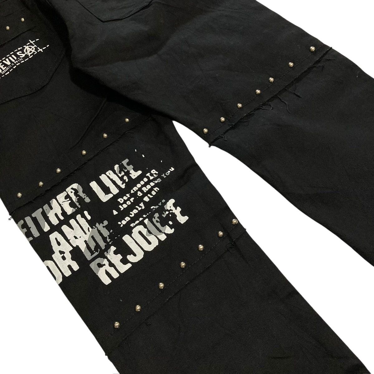 Hysteric Glamour JAPANESE BRAND - Patchwork Studded Chain Punk Design Vkei Size US 34 / EU 50 - 6 Thumbnail