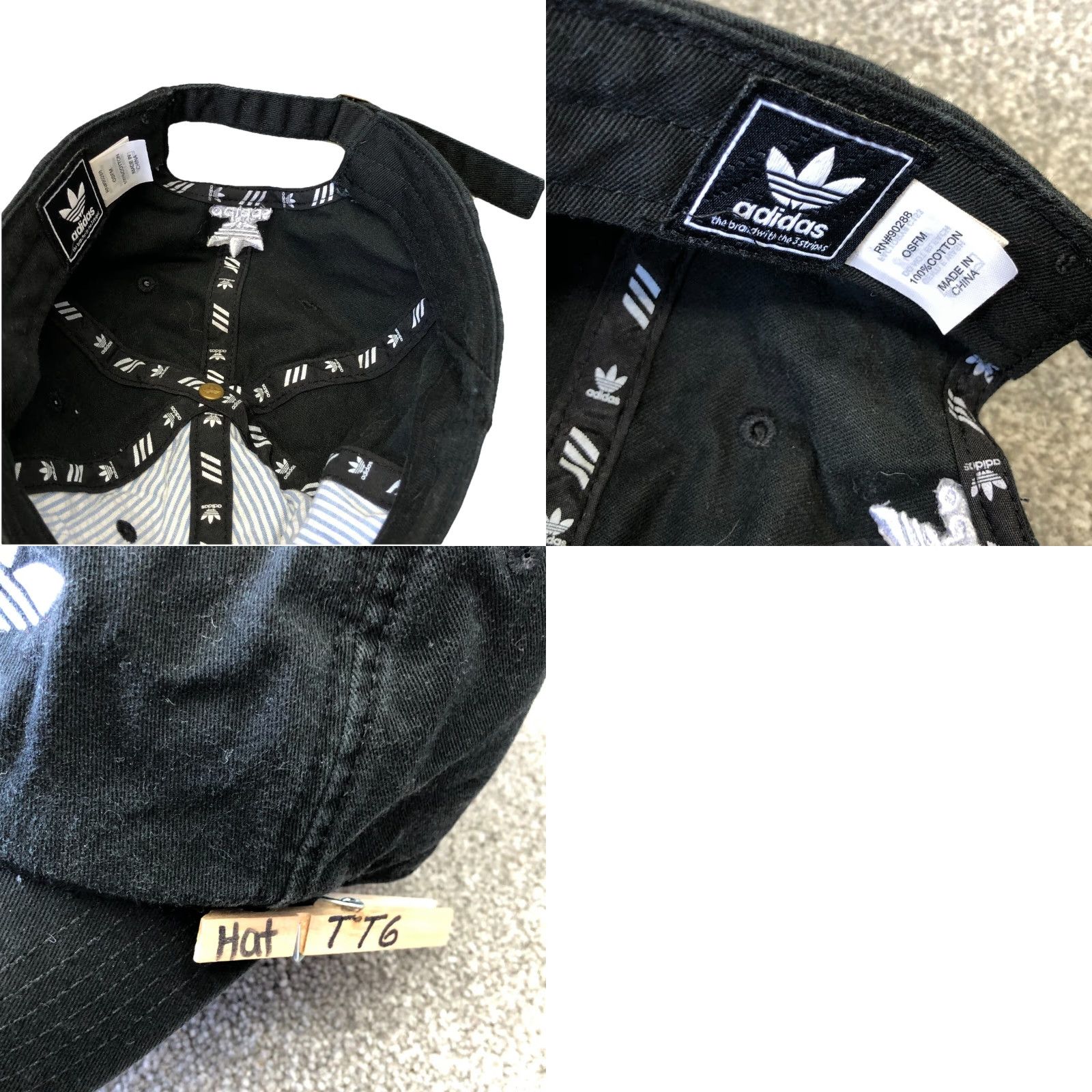 Adidas Adidas Hat Cap Baseball Dad Trefoil Logo Spell Out Black White Adjustable Men M1 Size ONE SIZE - 8 Thumbnail