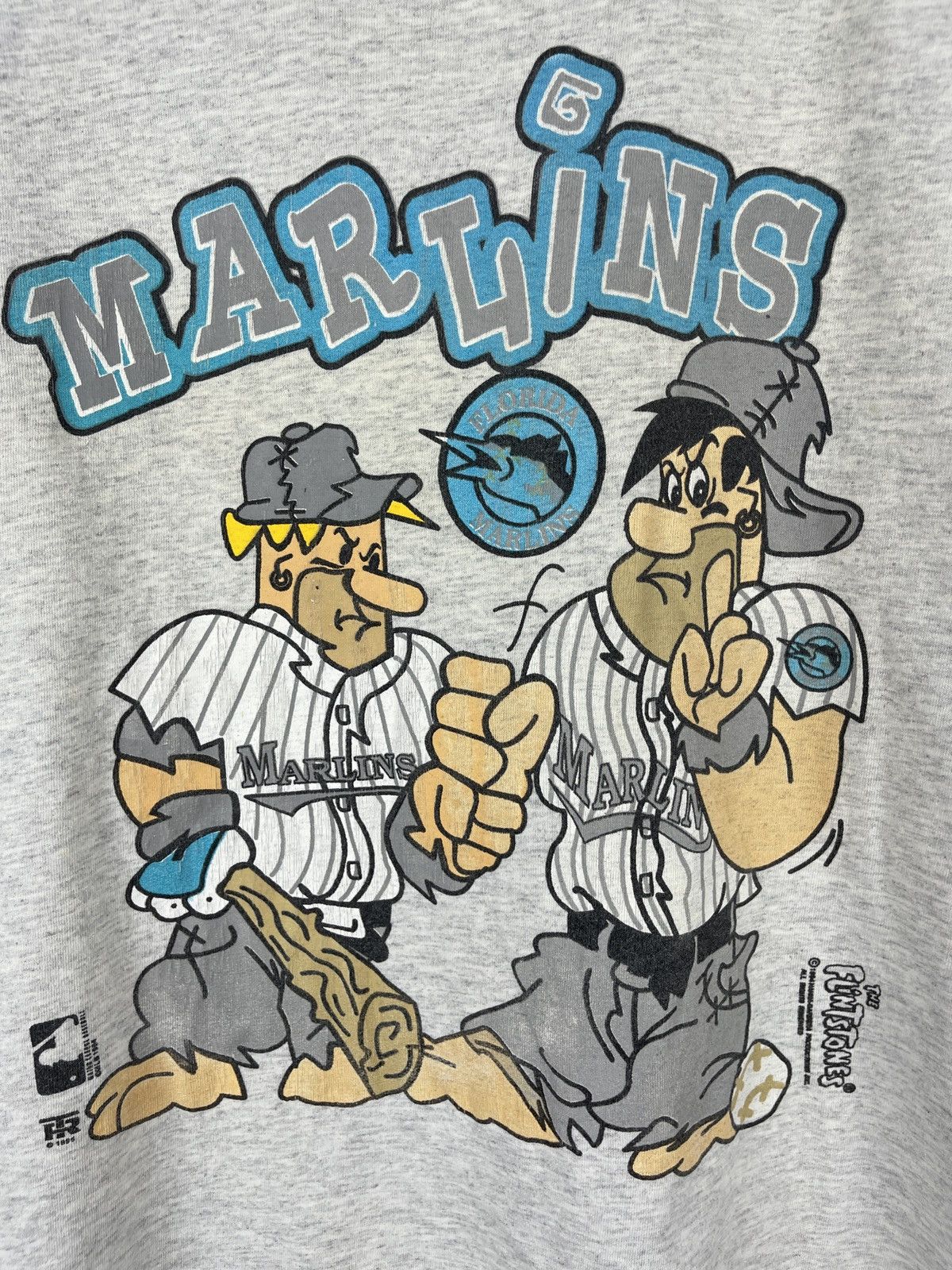 MLB the Flinstones vintage 1994 Florida Marlins MLB baseball tee Size US XL / EU 56 / 4 - 7 Thumbnail