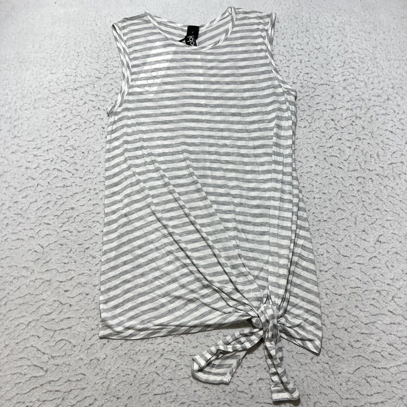 Nordstrom Bobi Sleeveless Tank Top Tie Strap Gray + White Striped Size XS / US 0-2 / IT 36-38 - 1 Thumbnail