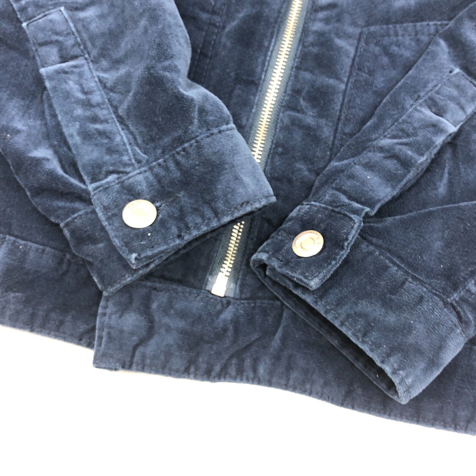 Asos asos velour navy blue zip up jacket coat mens size medium m Size US M / EU 48-50 / 2 - 2 Thumbnail