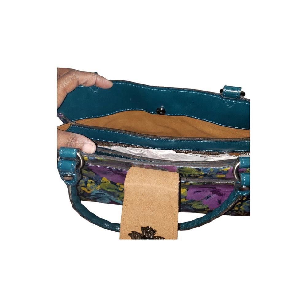 Designer Patricia Nash NWT Teal Leather Floral Bag Size ONE SIZE - 8 Thumbnail