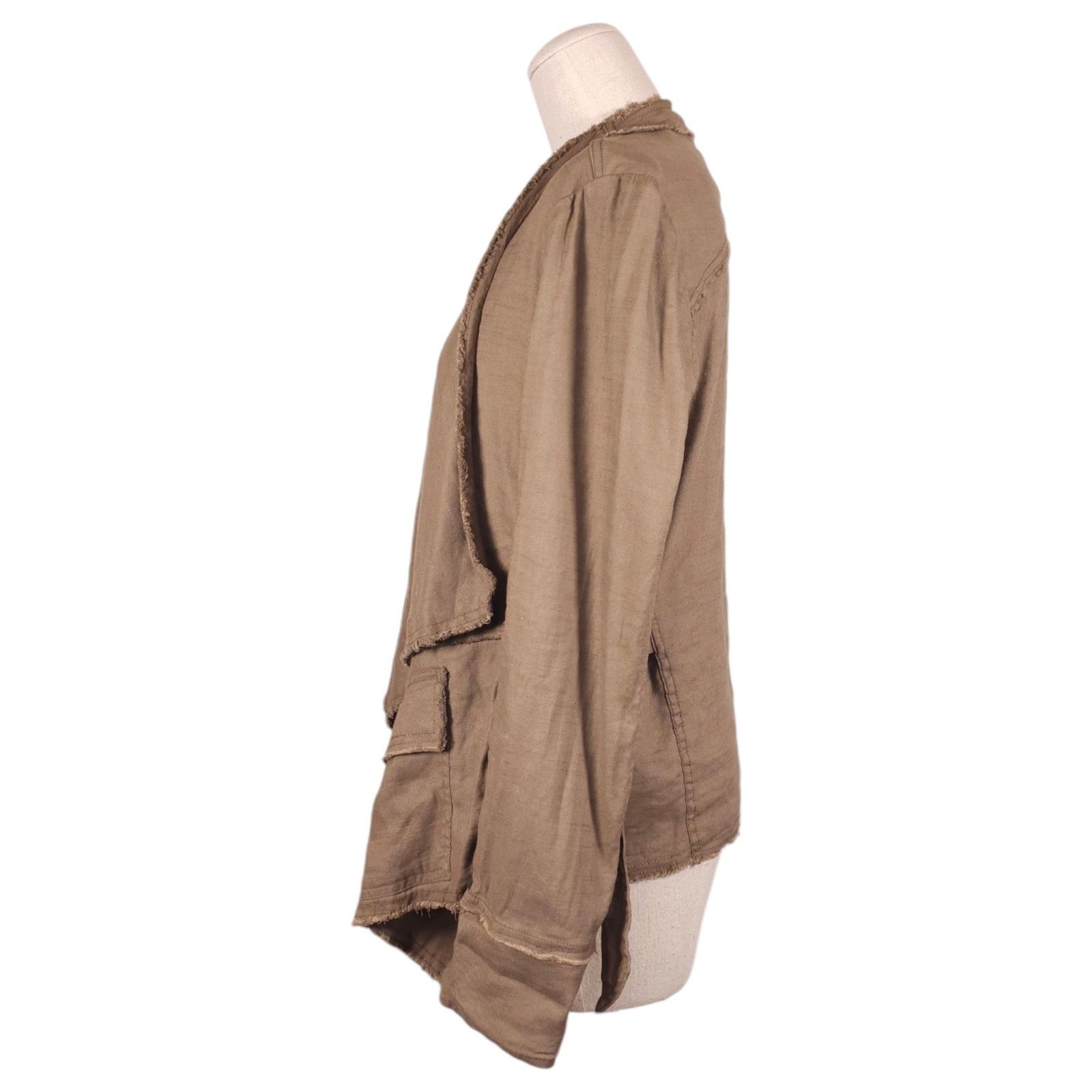 Free People Free People Raw Femme Linen Jacket Olive Sz Small Size S / US 4 / IT 40 - 2 Thumbnail