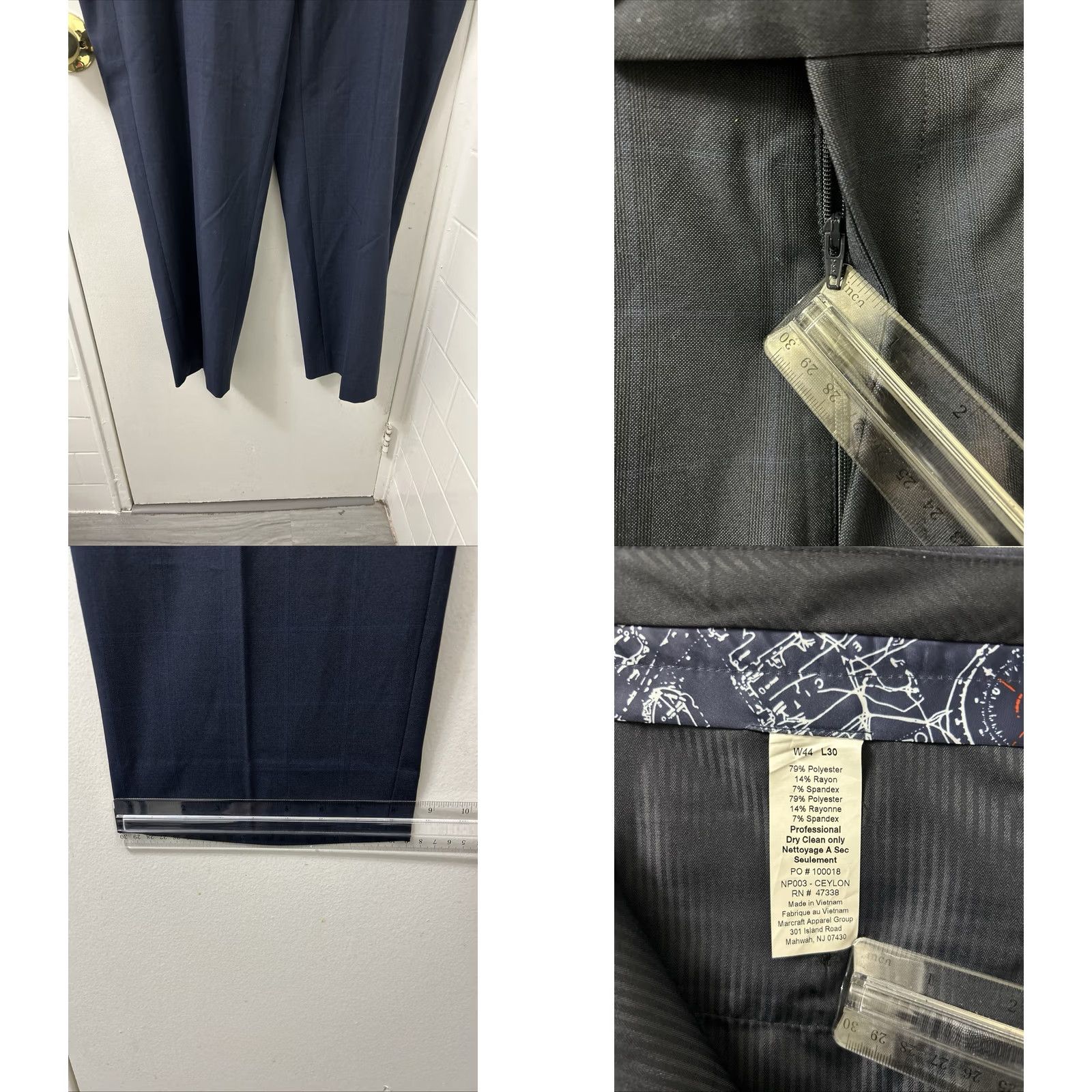 Nautica VINTAGE: No Nautica Dress Pants Mens 44x30 Navy Blue Plaid YKK Active Stretch Trousers NWT Size US 44 / EU 60 - 8 Thumbnail