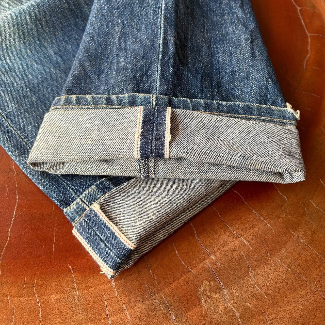 Levi's Vintage Clothing Levi’s 503B Big E Selvedge Distress Vintage Dark Blue Pants Size US 29 - 16 Thumbnail