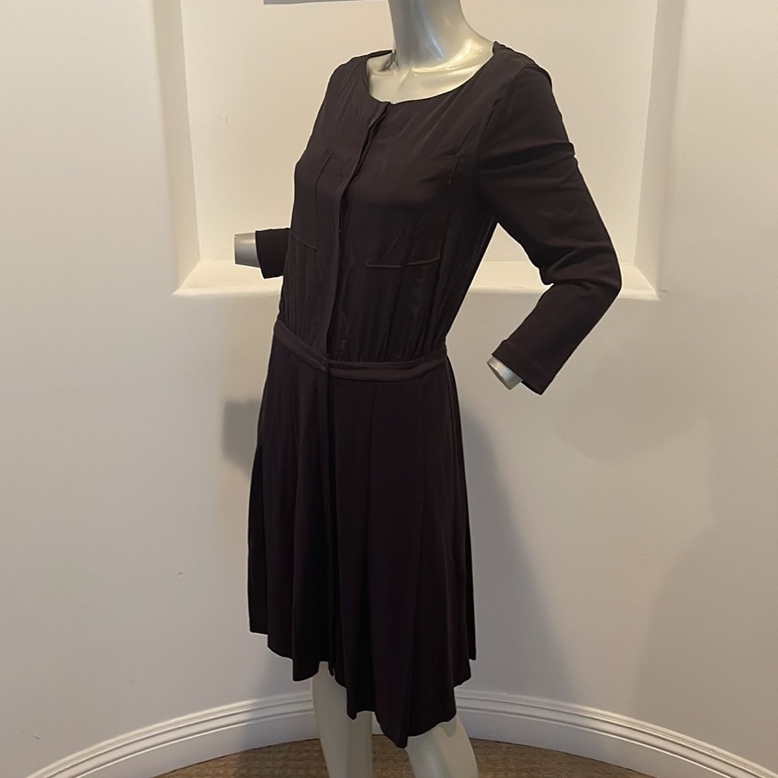 Lacoste Lacoste Pleated Black Shirt Dress Long Sleeve T38 US 6 Size M / US 6-8 / IT 42-44 - 9 Thumbnail