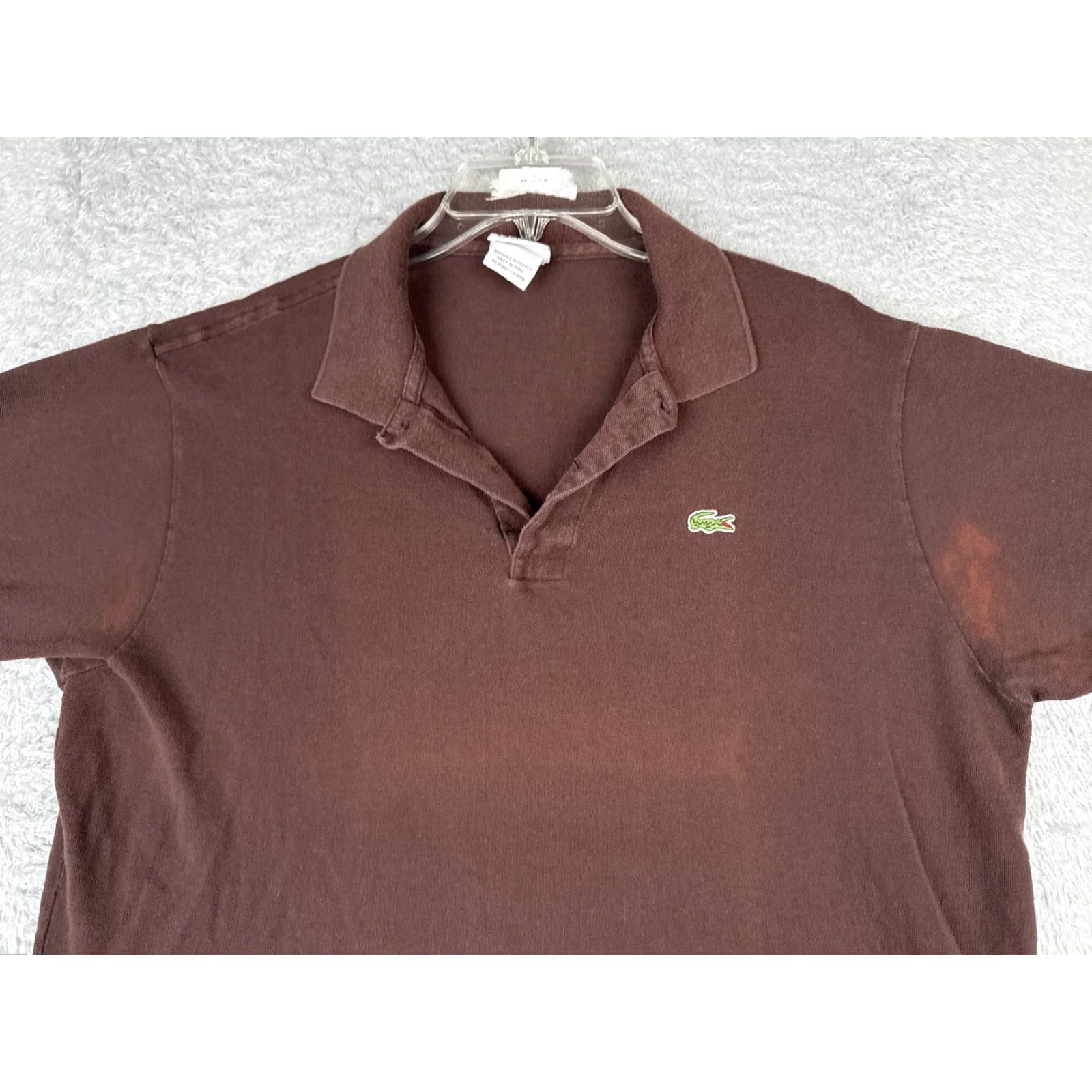 Lacoste Lacoste Shirt Men 7 Brown Short Sleeve Slim 100% Cotton Jersey Classic Designer Mens Size US M / EU 48-50 / 2 - 4 Thumbnail