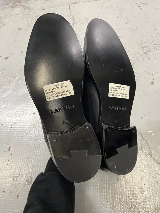 Lanvin Lanvin Navy Leather Chelsea Ankle Boots Size US 10.5 / EU 43-44 - 7 Thumbnail