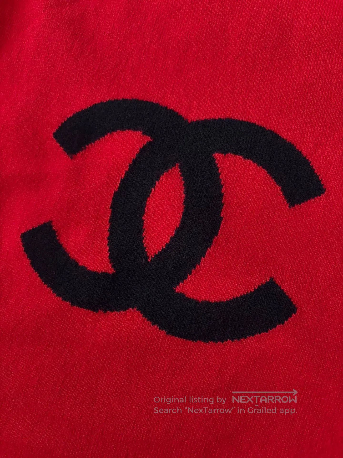 Chanel Chanel Red Knit Sporty CC Stripe Top. Size US XS / EU 42 / 0 - 4 Thumbnail