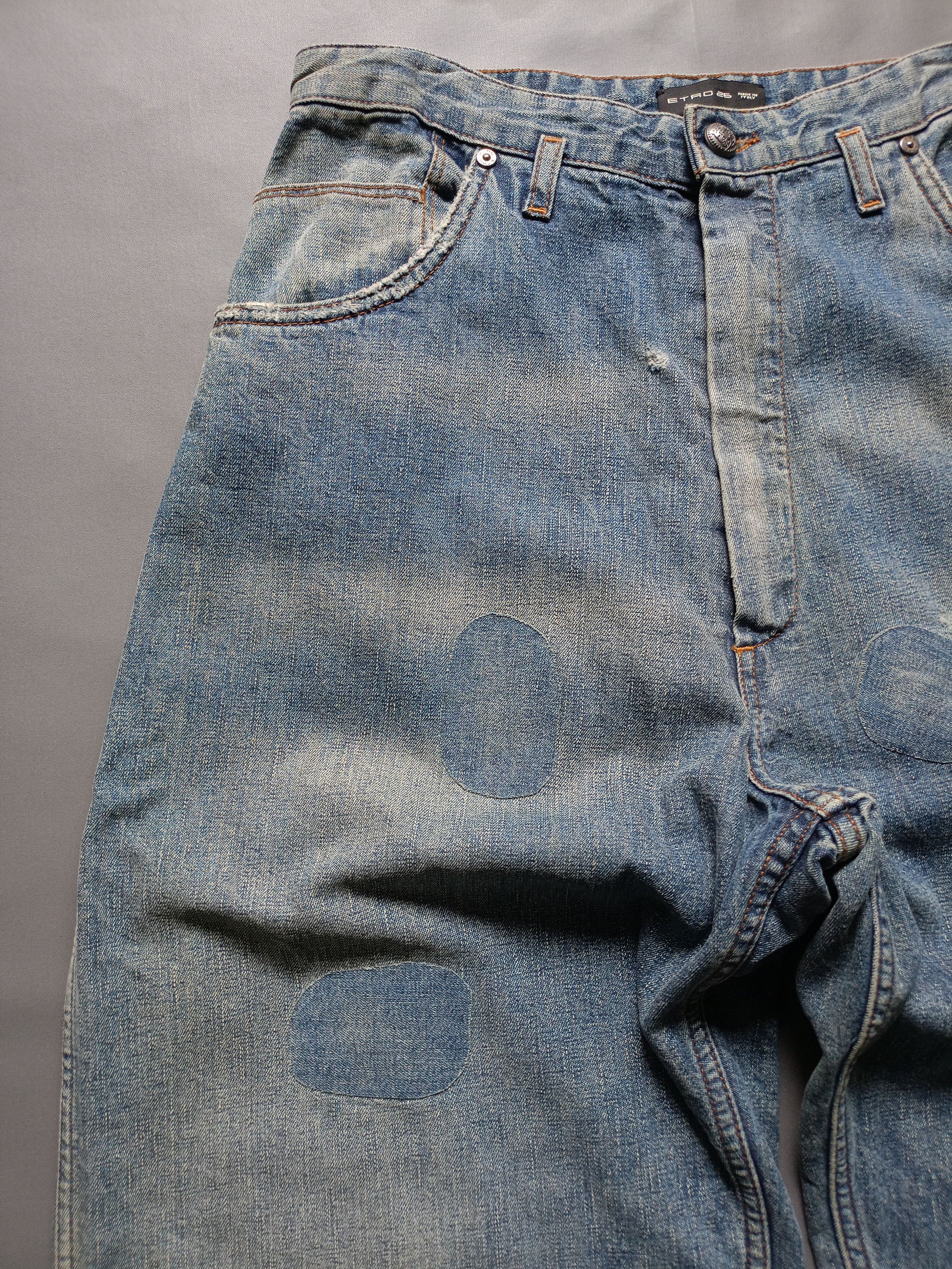 Etro Etro Distressed Baggy Denim Pants Size 28" / US 6 / IT 42 - 2 Thumbnail