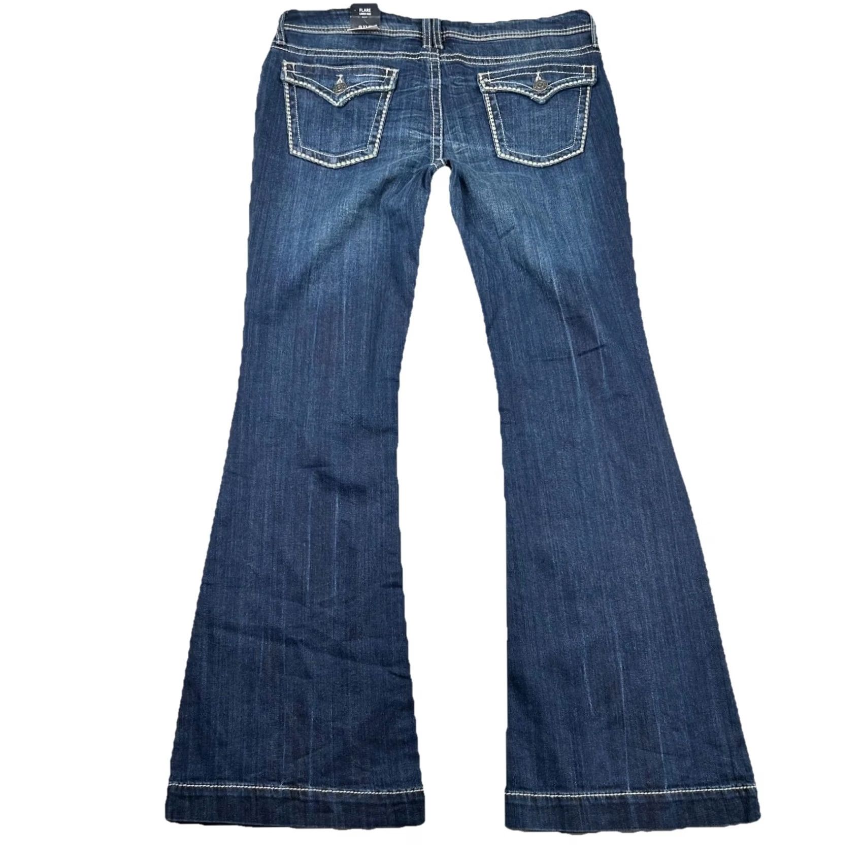 Bell a.n.a Jeans Womens 14 Flare Lower Rise Bell Bottom Contrast Stitch Y2K Western Size 36" / US 14 / IT 50 - 2 Thumbnail