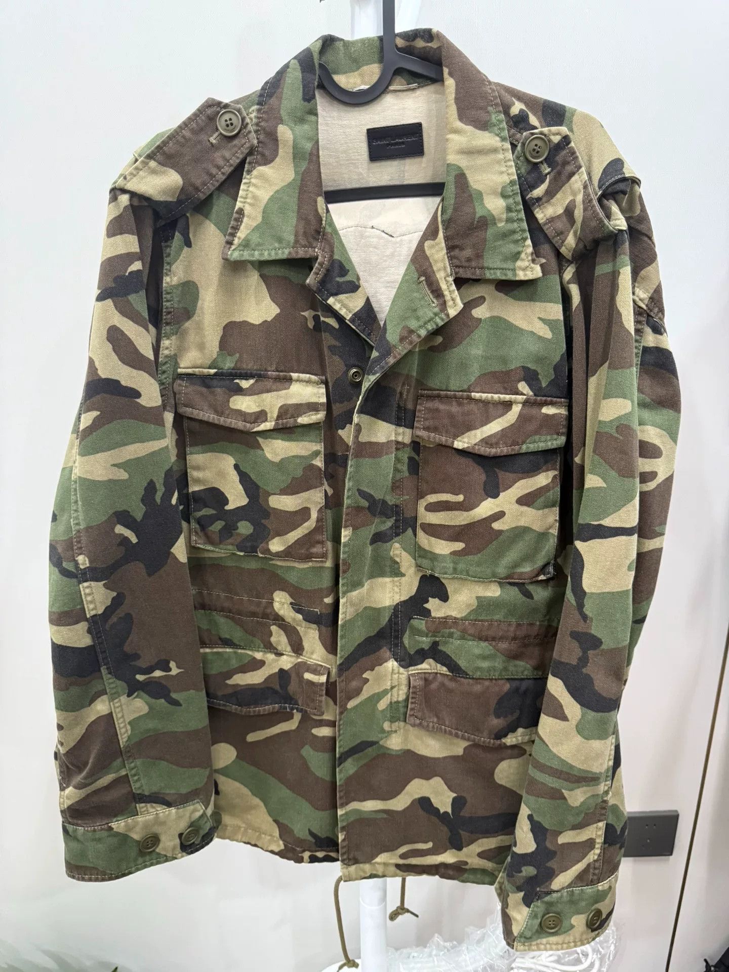Saint Laurent Paris Saint Laurent Camouflage Love Embroidery Jacket Size US S / EU 44-46 / 1 - 1 Thumbnail