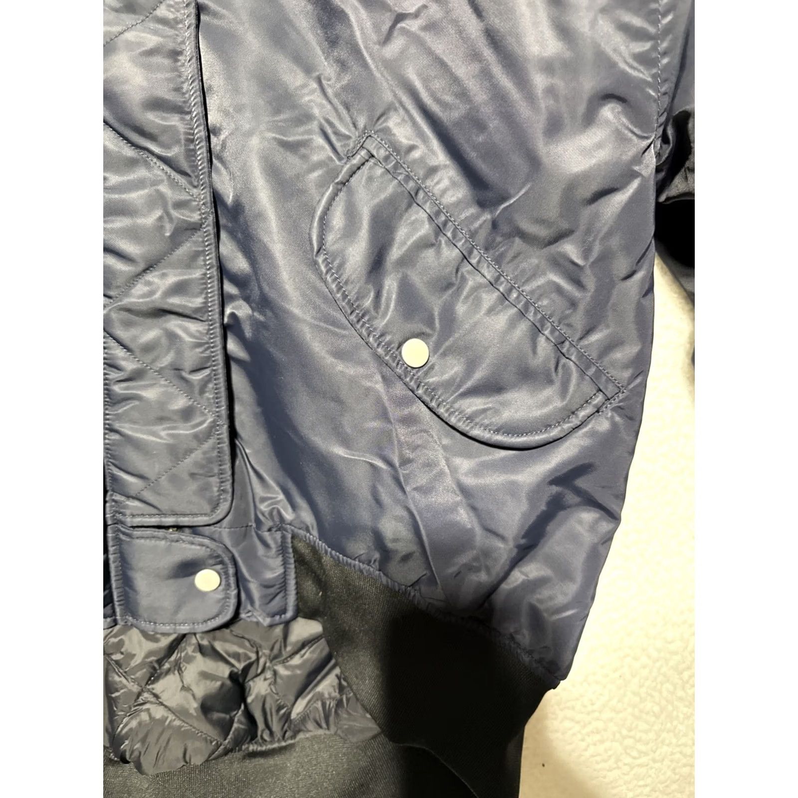 Zara Zara MA-1 Bomber Jacket Dark Blue Women’s Size S Oversized Zip Snap Polyester Lining Regular Size S / US 4 / IT 40 - 4 Thumbnail
