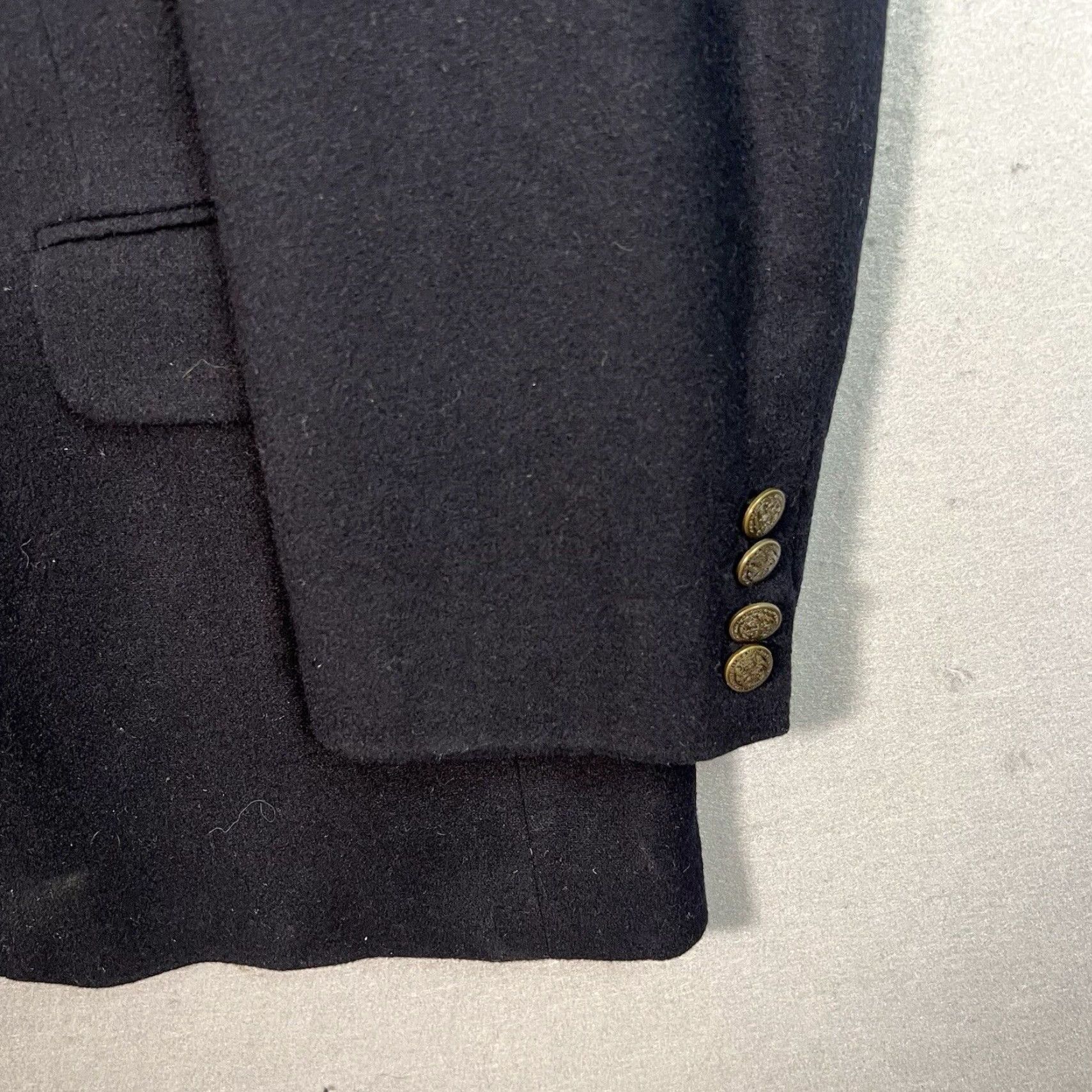 Vintage VINTAGE L.L. Bean Blazer Shirt Men 46 Regular Blue Wool Notch Lapel 2-Button Front 4-Button Sleeve Single-Vented 7/10 Condition Size 46R - 4 Thumbnail