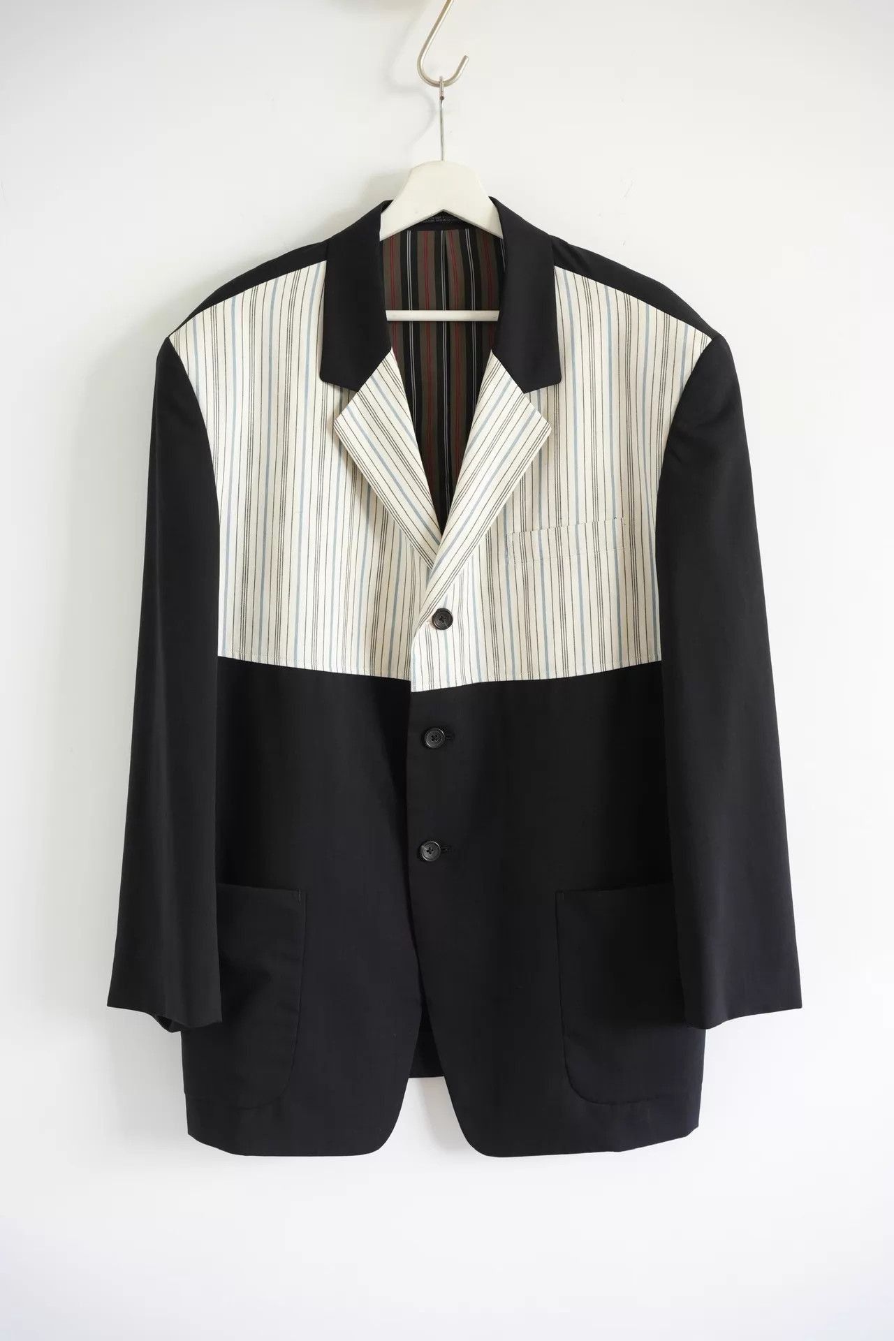 Yohji Yamamoto Multi Striped Color Block Blazer Jacket Size US S / EU 44-46 / 1 - 1 Thumbnail