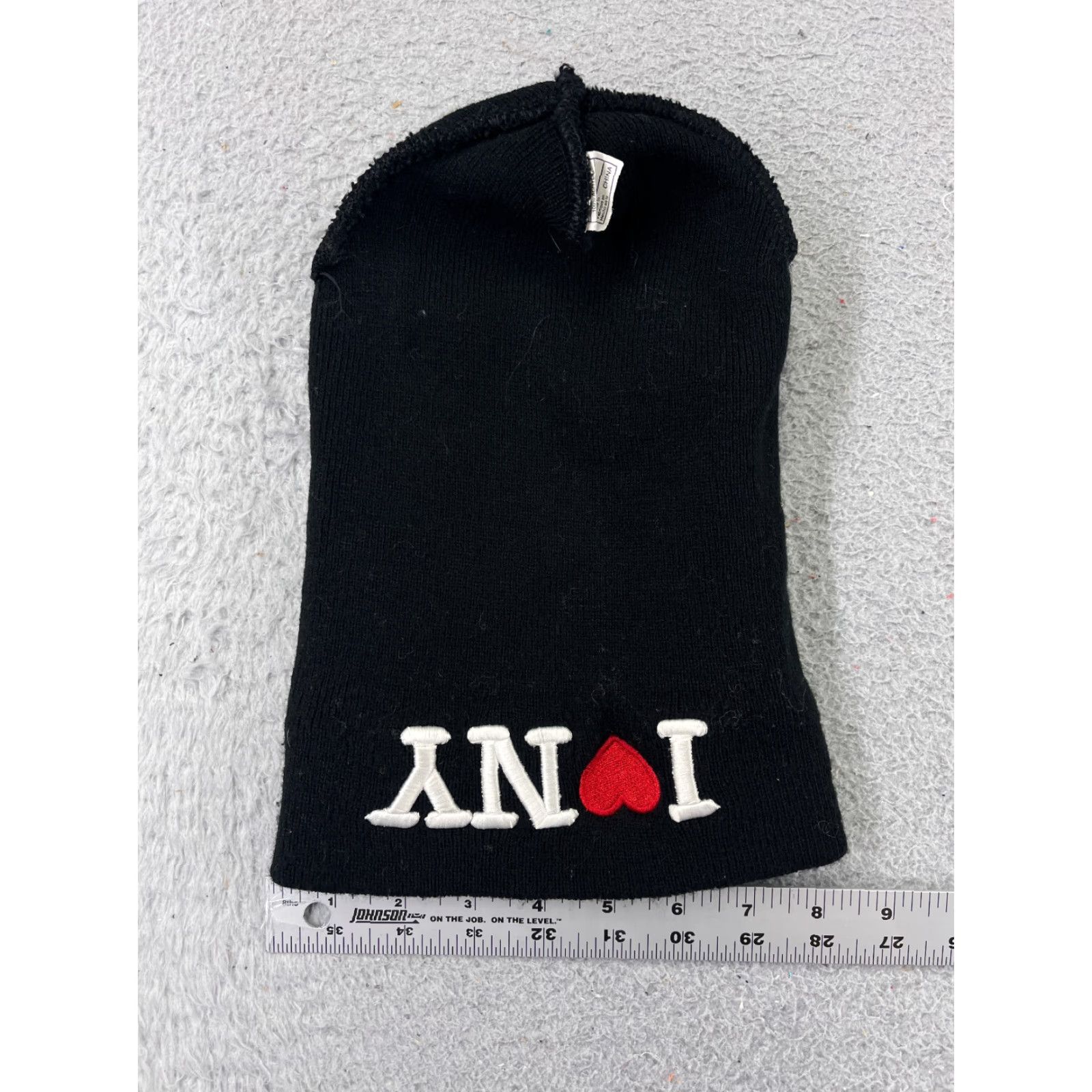 Vintage Womens I Love New York Beanie Toque Black One Size Embroidered 100% Acrylic Size ONE SIZE - 4 Thumbnail