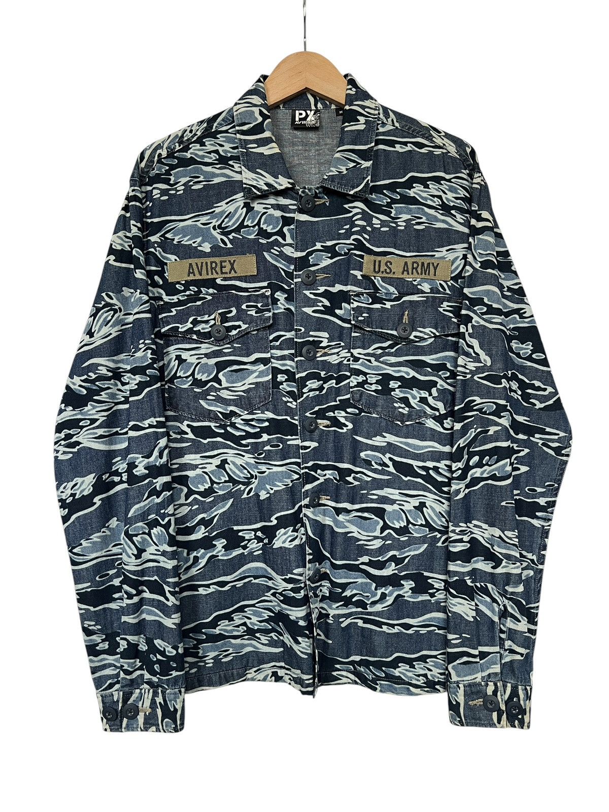 Avirex Avirex Tiger Stripes Military Army Button Shirt Size US L / EU 52-54 / 3 - 1 Thumbnail