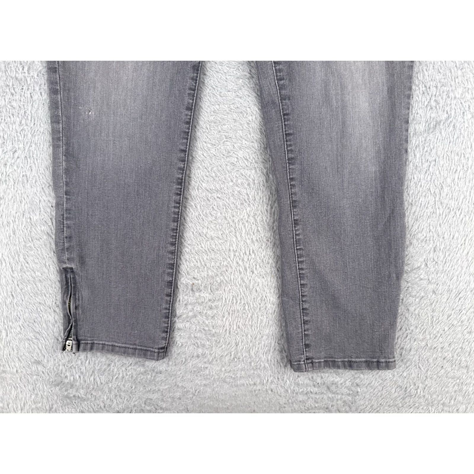 NYDJ NYDJ Jeans Womens 6 Gray Denim Skinny Ankle Zip NYDJ Jeans 28x27 Cord 5-Pocket Solid Cotton Medium Rise Denim Wash Vintage No Size 28" / US 6 / IT 42 - 2 Thumbnail