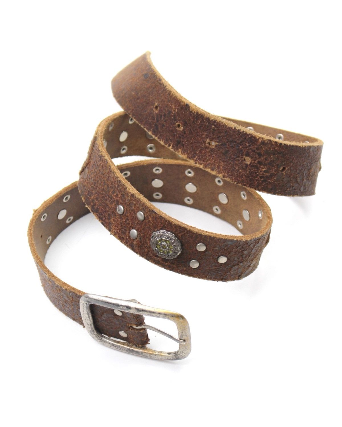 Hysteric Glamour 2000S CLRIDE EMBELLISHED DISTRESSED LEATHER BELT Size ONE SIZE - 3 Thumbnail