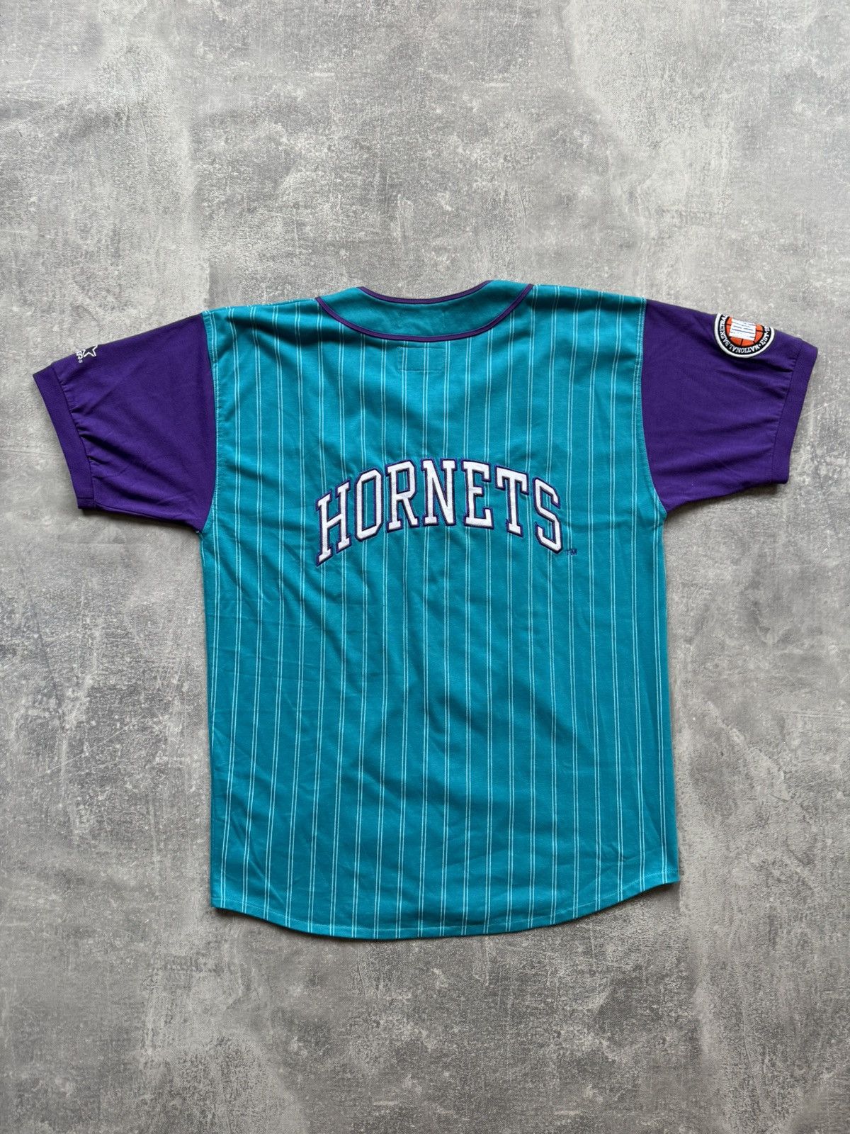 NBA × Starter × Vintage Charlotte Hornets 90s Vintage Baseball Starter Jersey Shirt Size US L / EU 52-54 / 3 - 4 Thumbnail
