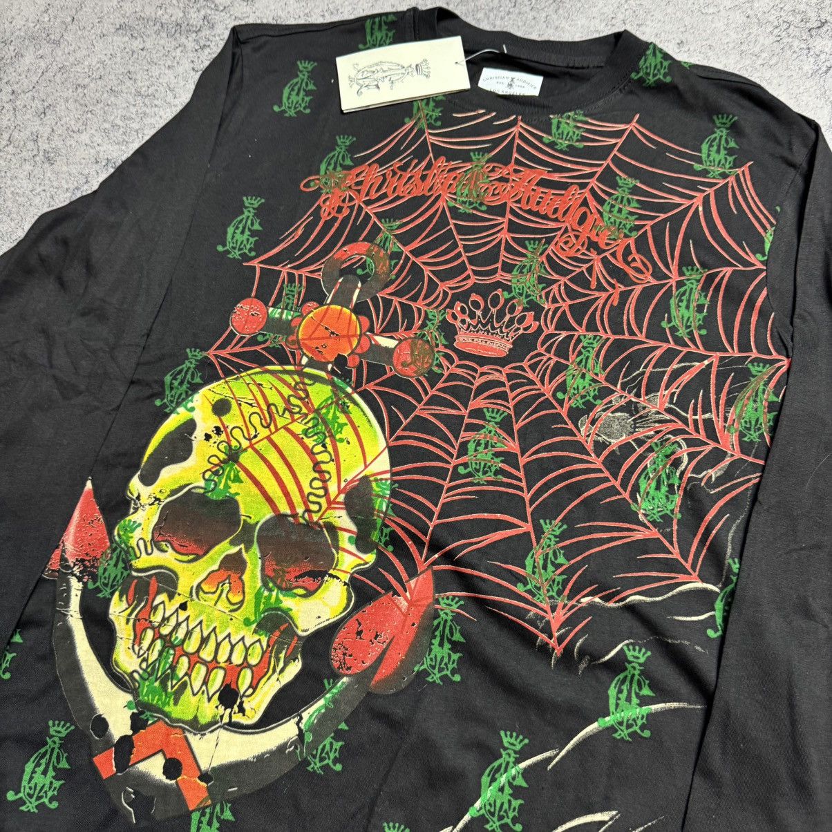 Christian Audigier NEW Christian Audigier Vintage Longsleeve T Shirt Size US XL / EU 56 / 4 - 3 Thumbnail