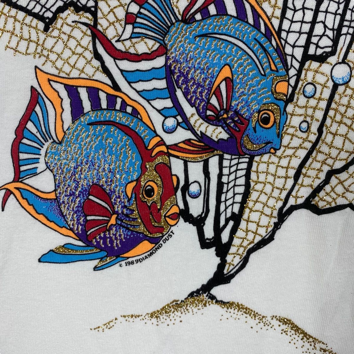 Vintage Vintage 80's DIAMOND DUST Reef & Fishes Graphic Art Tee Size US L / EU 52-54 / 3 - 3 Thumbnail
