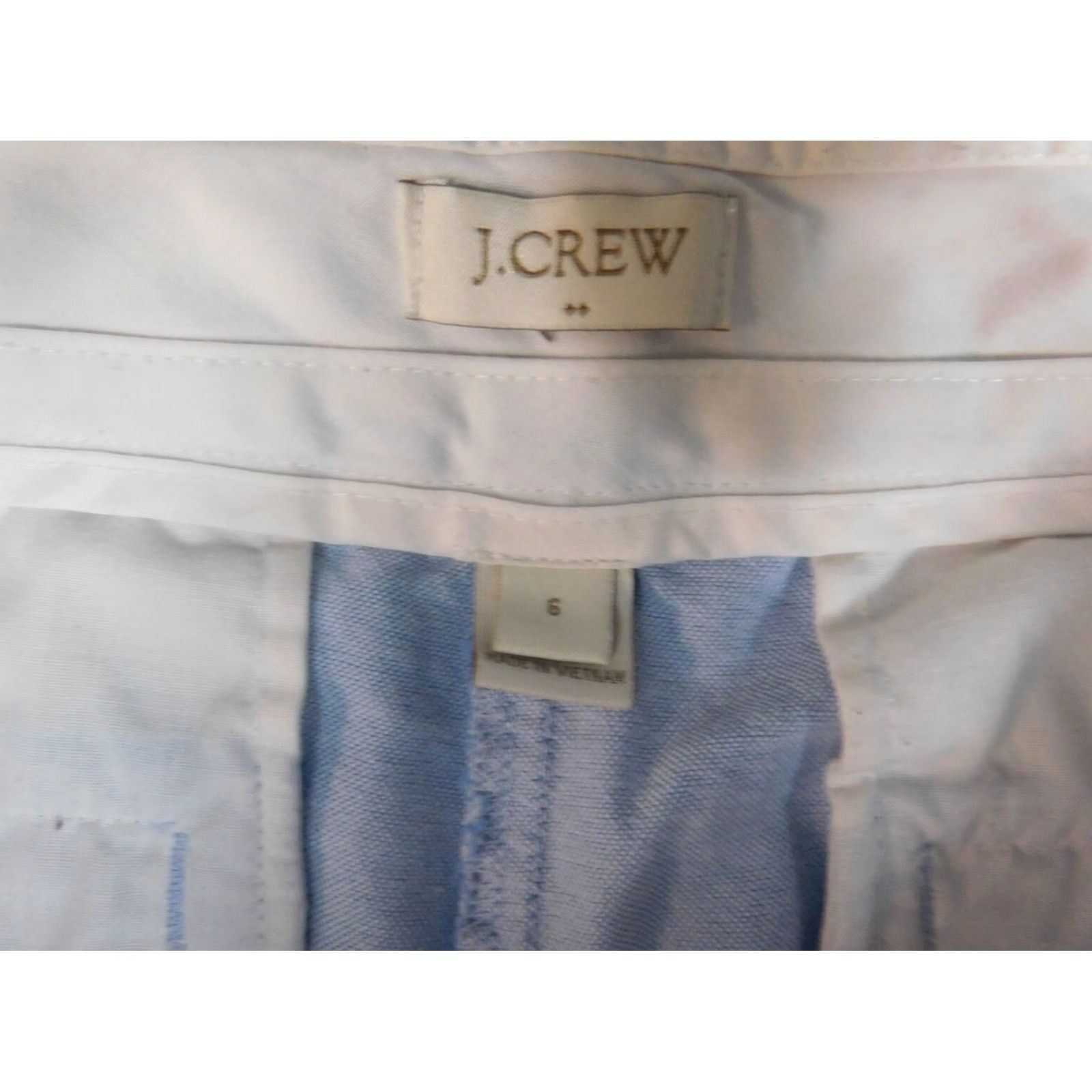 J.Crew J.CREW Shorts 6 Womens blue chino straight Casual Knit Cotton Flat Front Slimming Stretch Middle Rise Regular Woman Size 24" / US 00 / IT 34 - 6 Thumbnail