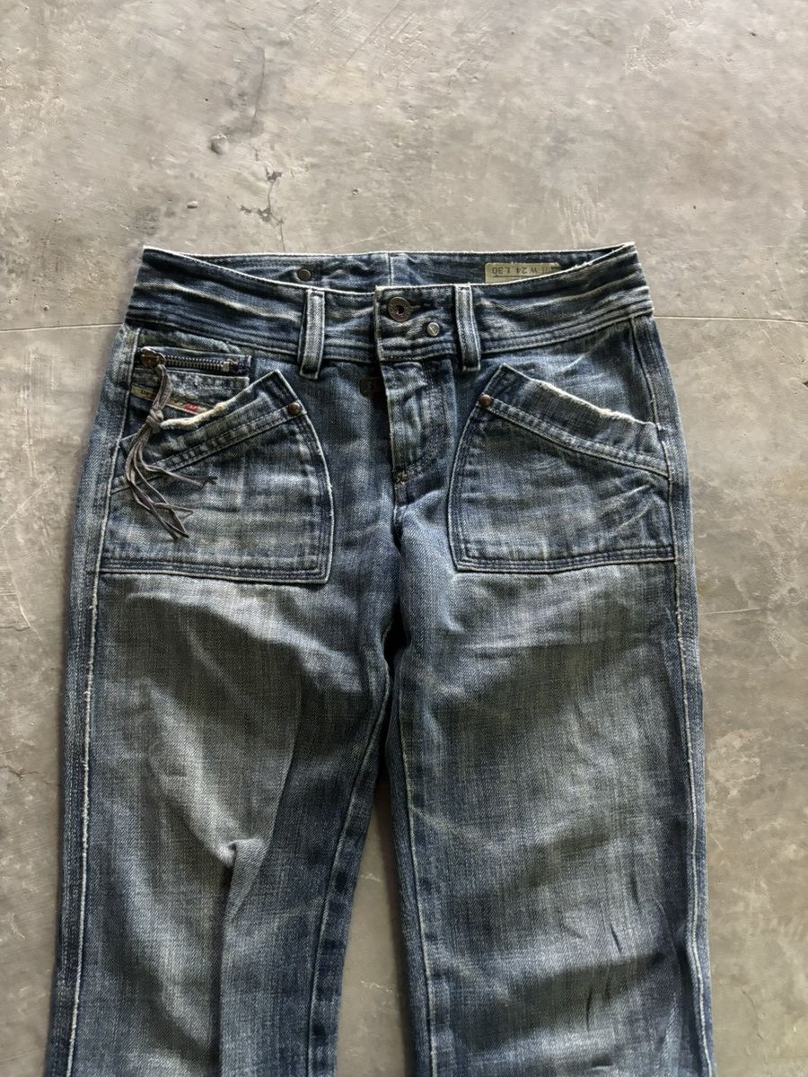 Diesel FLARE diesel jeans pleated leg style punk grunge inspired Size 28" / US 6 / IT 42 - 2 Thumbnail