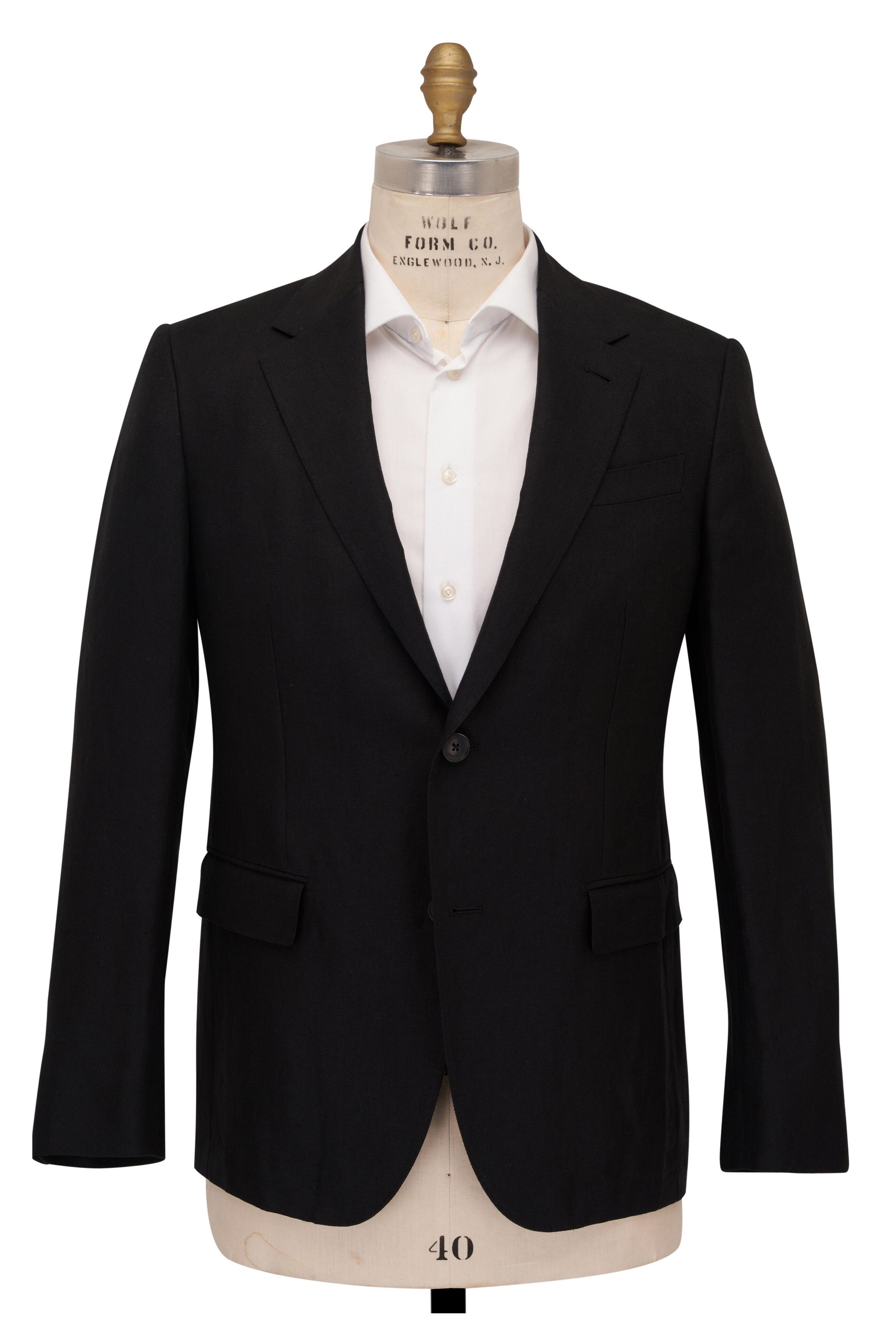 Z Zegna o1mtch0225 Linen Sportcoat in Black Size US M / EU 48-50 / 2 - 1 Thumbnail
