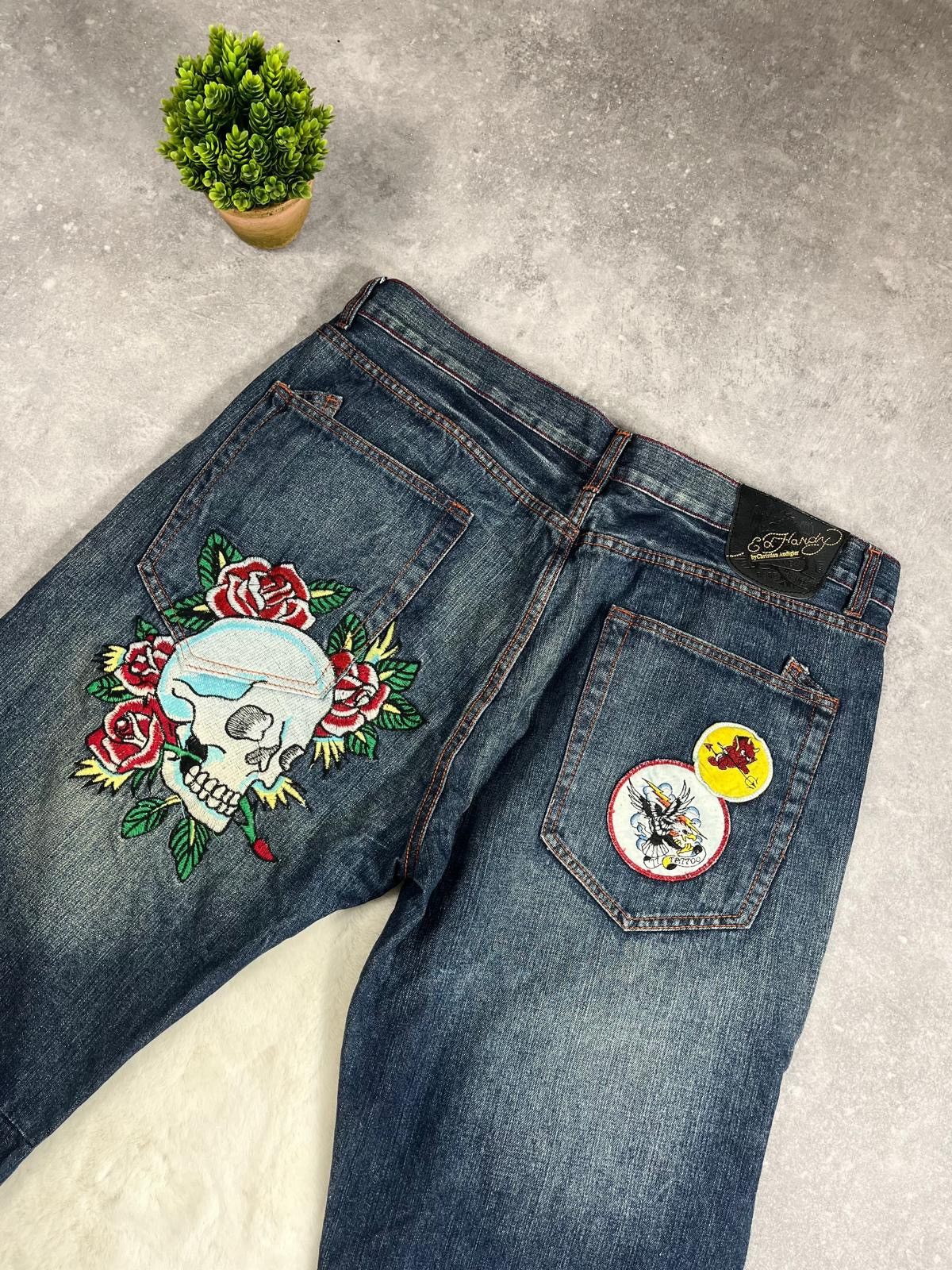 Ed Hardy Vintage Y2k Ed Hardy by Christian Audigier Denim Pants 00s Size US 42 / EU 58 - 4 Thumbnail