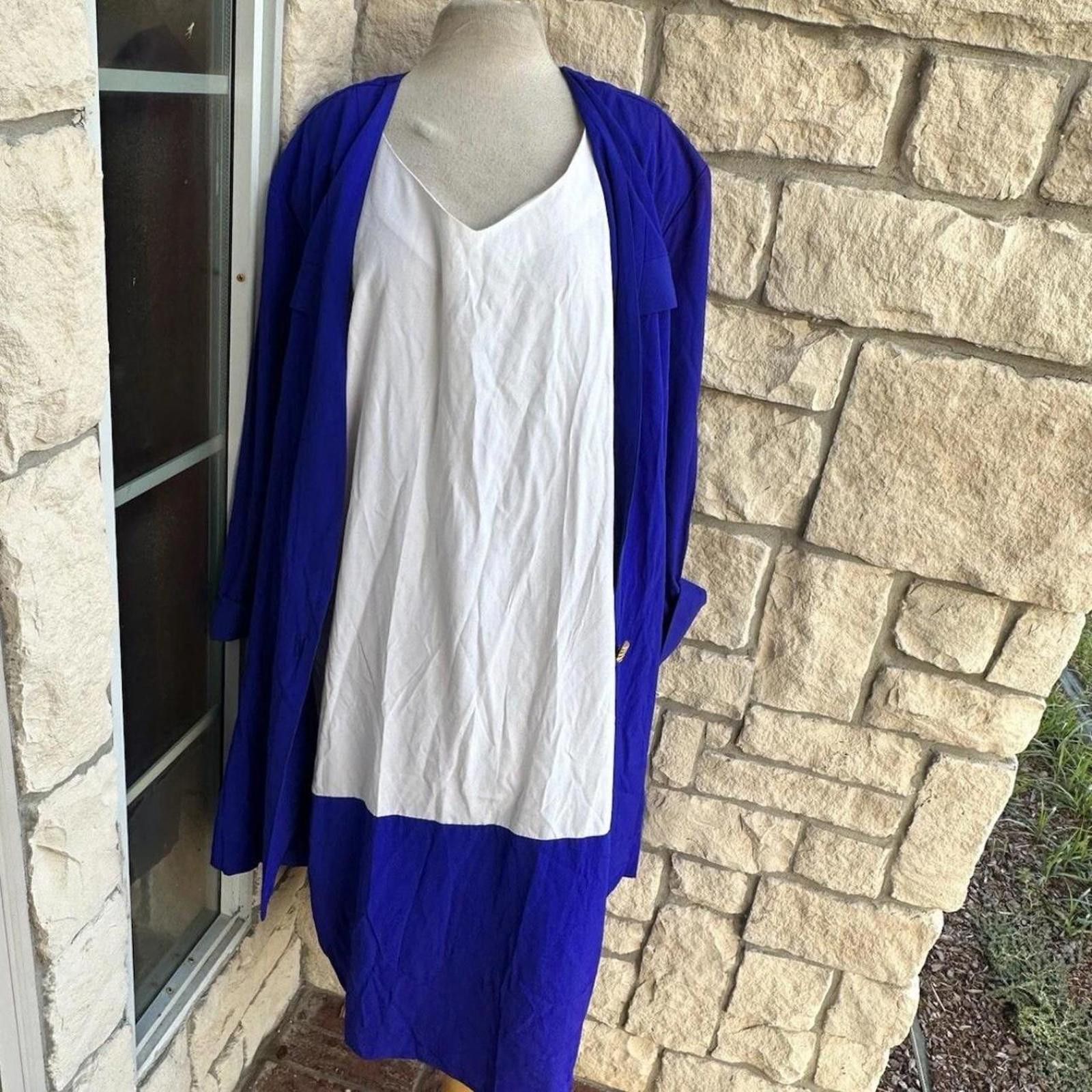 Other Blue and white vintage 80s longline dress #80s Size 3XL / US 20-22 - 2 Thumbnail