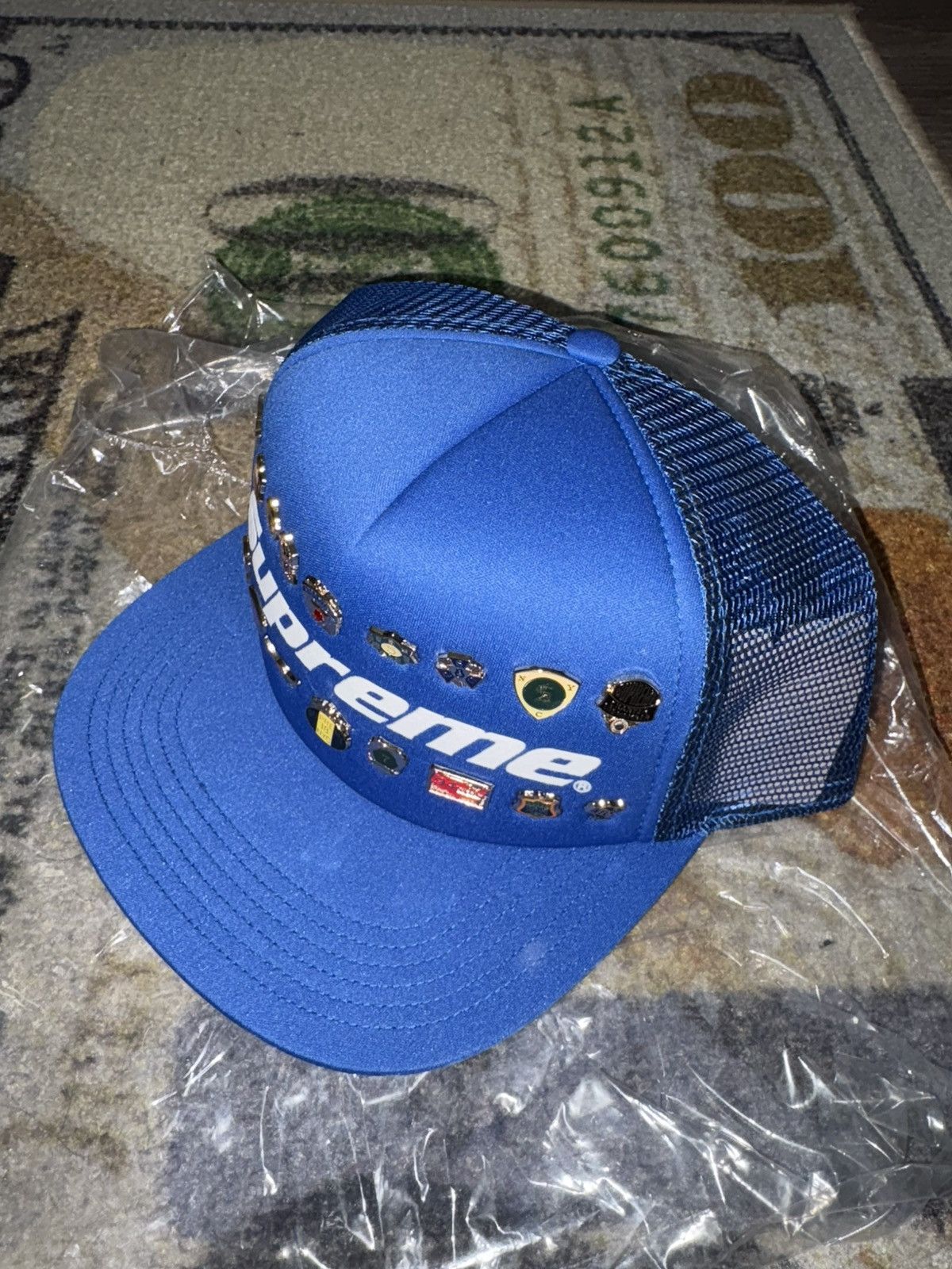 Supreme Supreme Pin Up Mesh Back 5-Panel Hat Navy/White | Grailed