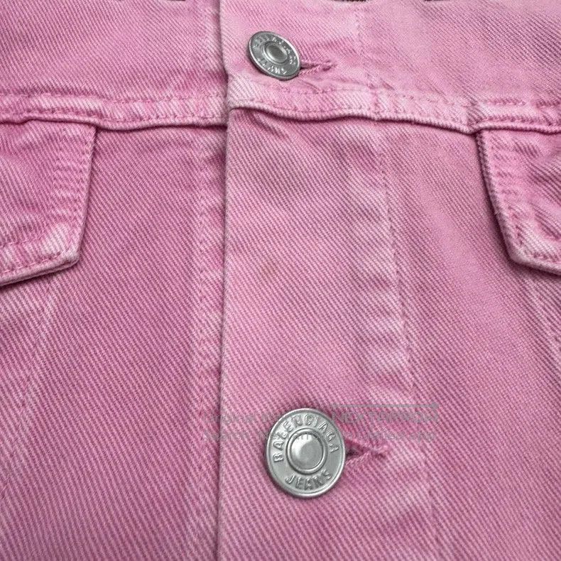 Balenciaga Balenciaga Embroidered Pink Denim Jacket. Size US M / EU 48-50 / 2 - 3 Thumbnail