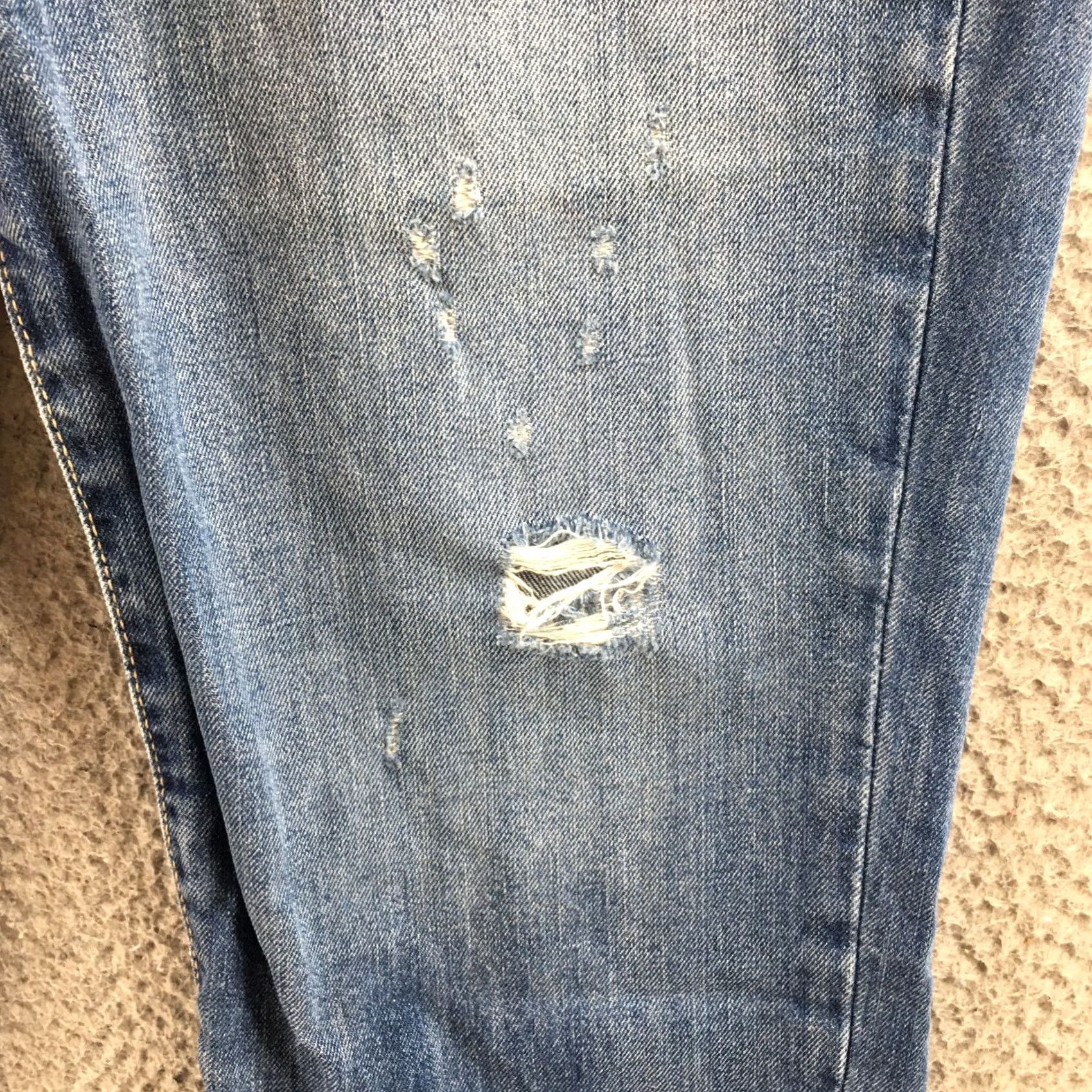 Calvin Klein Calvin Klein Jeans Womens 29 Boyfriend Blue Denim Mid Rise Distressed Cotton Jeans Size 29" - 6 Thumbnail
