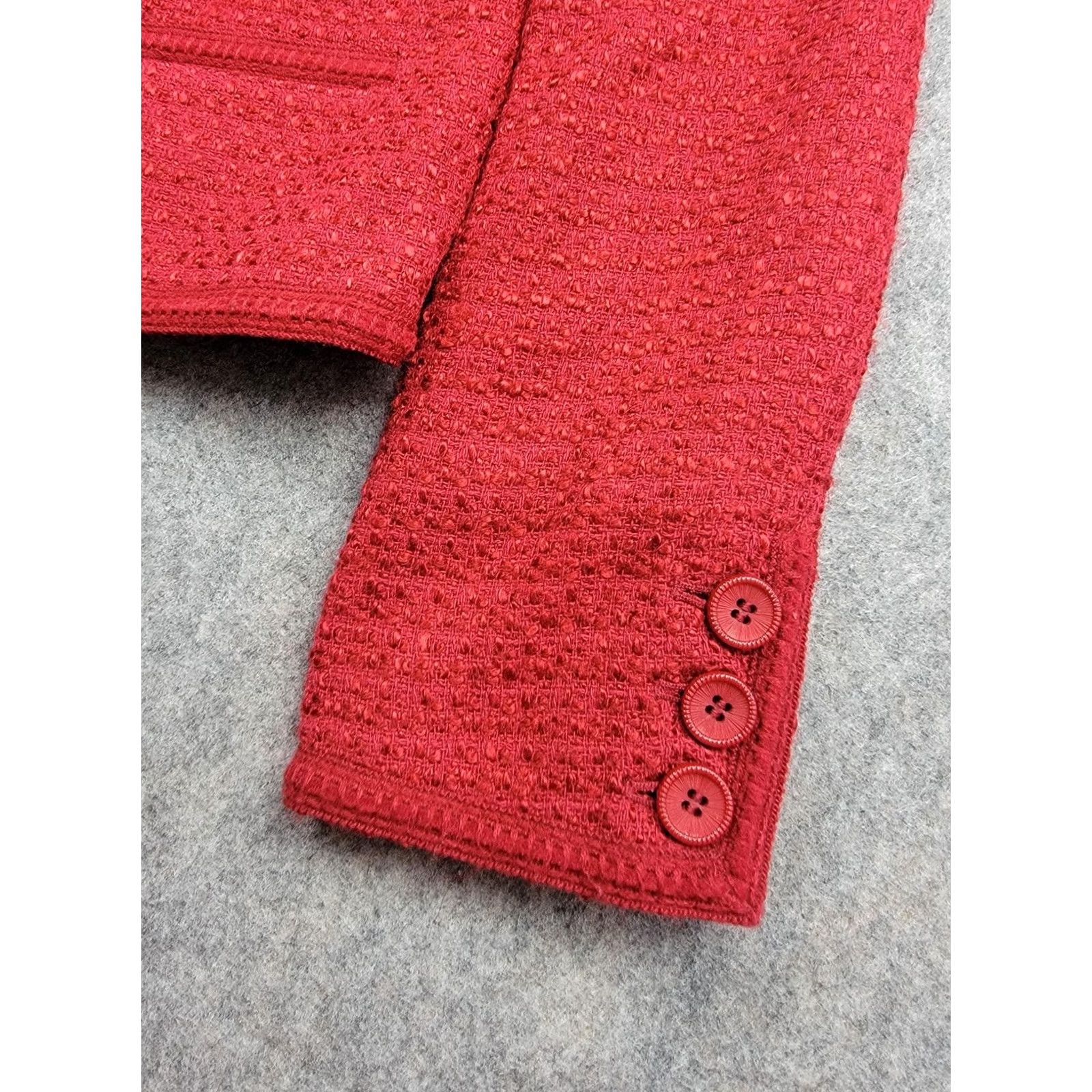 Pendleton Pendleton Blazer Womens 12 Red Tweed Lined Button Front Classic Jacket Blazer Business Casual Workwear Womens Regular Front Pockets Size XL / US 12-14 / IT 48-50 - 6 Thumbnail