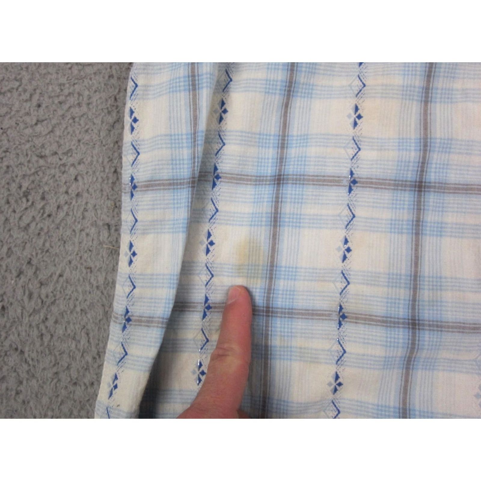 Vintage Rough Stock Shirt Mens Large White Blue Plaid Panhandle Western Slim Snap 90s Size US L / EU 52-54 / 3 - 4 Thumbnail