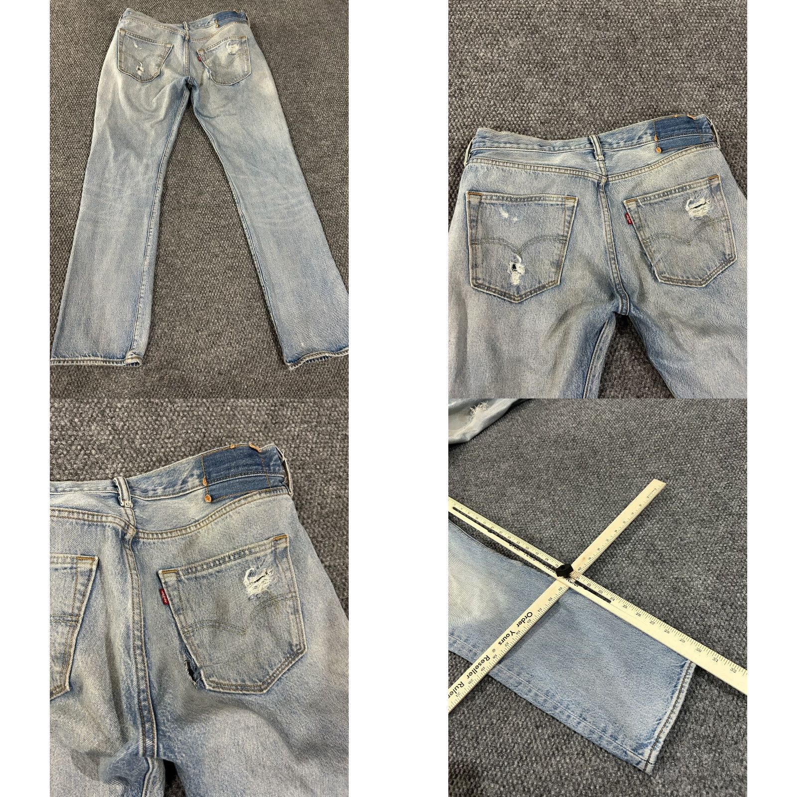 Levi's Levi's 501 Jeans Mens 34x32 Blue Button Fly Med Wash Denim Pants Regular Fit Straight Pockets 5-Pocket Design Size US 34 / EU 50 - 8 Thumbnail