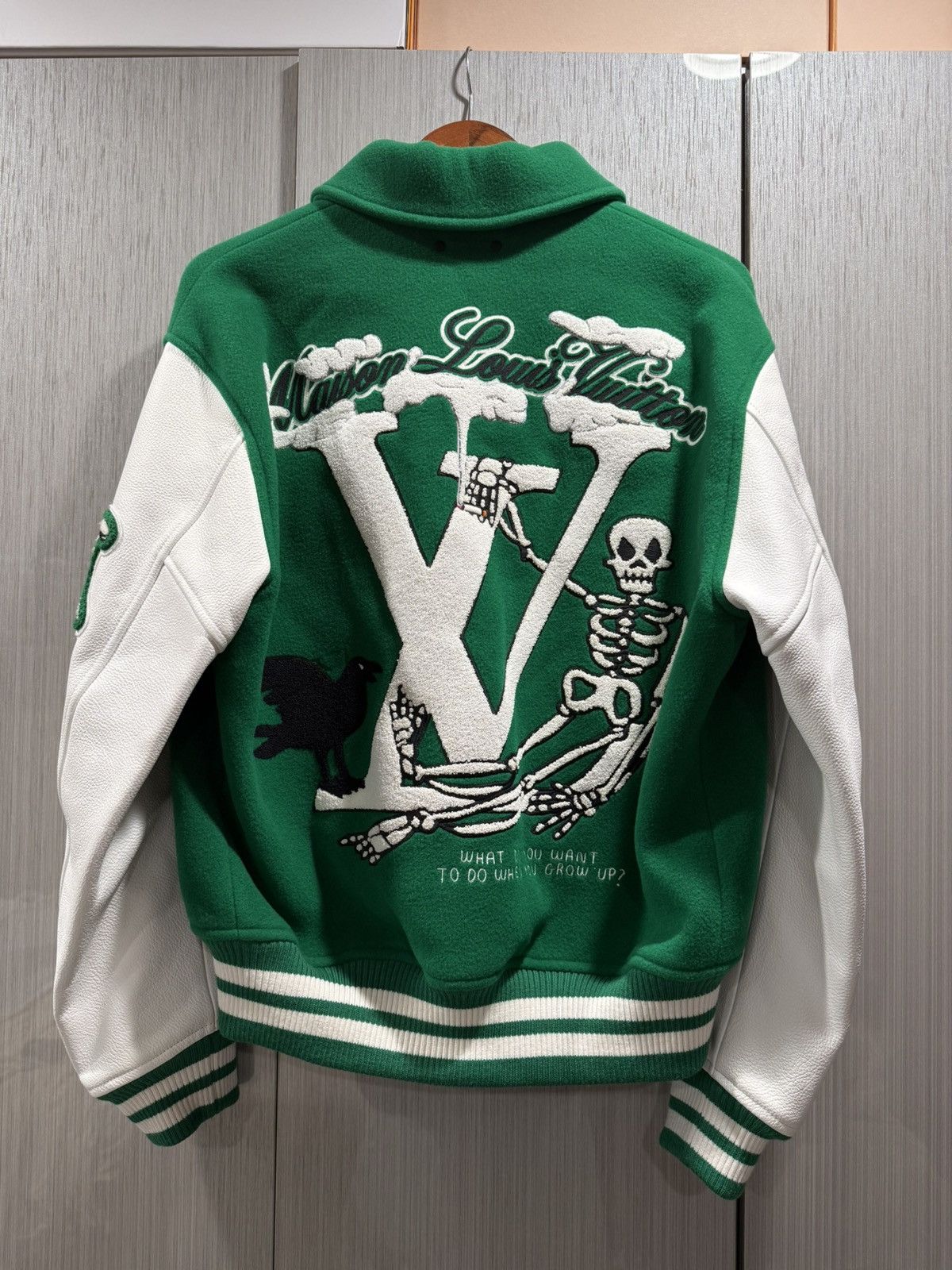 Louis Vuitton Louis Vuitton Green Patches Tourist V. Purist Varsity Jacket Size US M / EU 48-50 / 2 - 2 Thumbnail